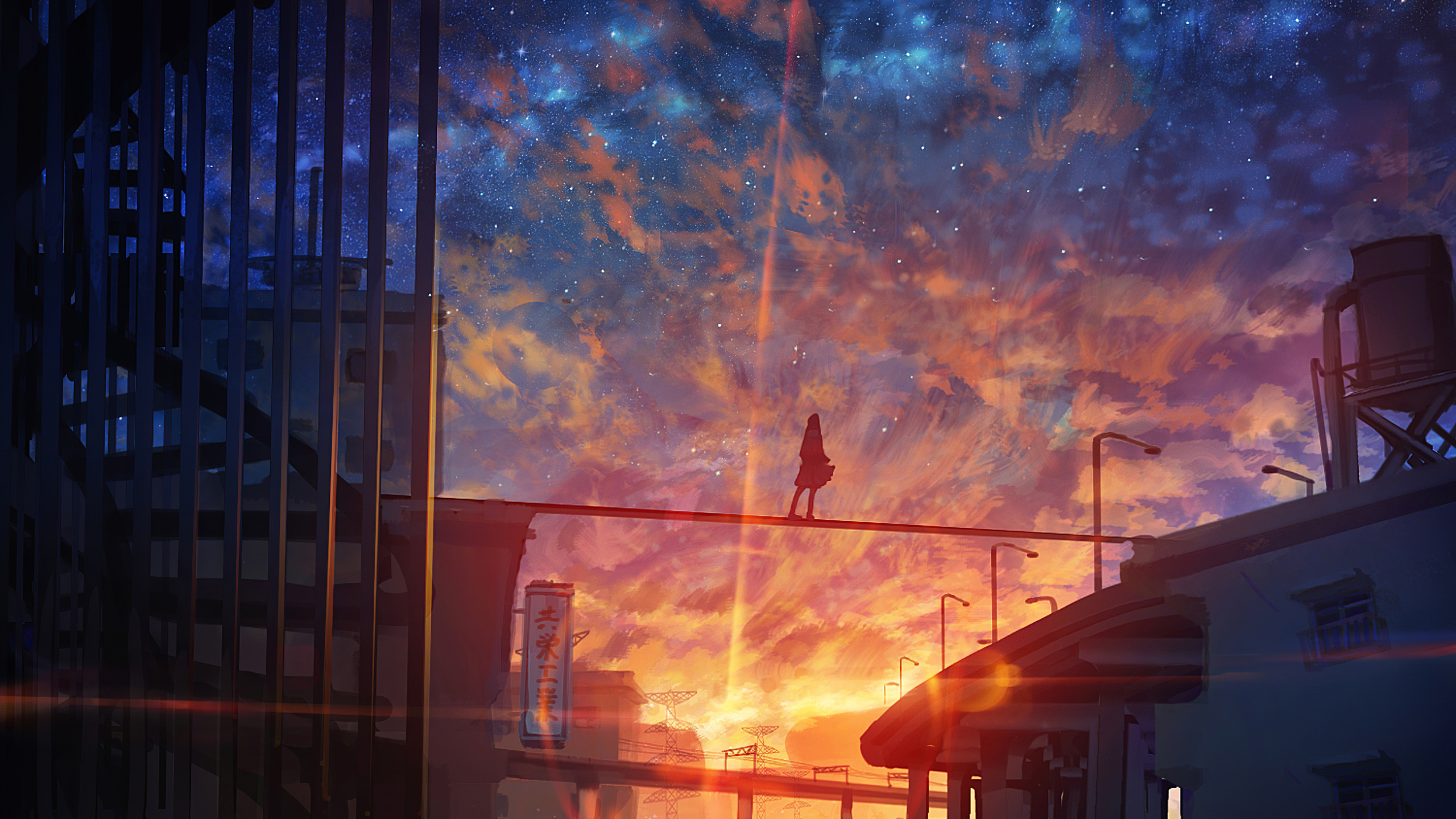 Oboi Art Illyustraciya Anime Pejzazh Oblako Wqhd Qhd 16 9 Besplatno Zastavka 2560x1440 Skachat Kartinki I Foto