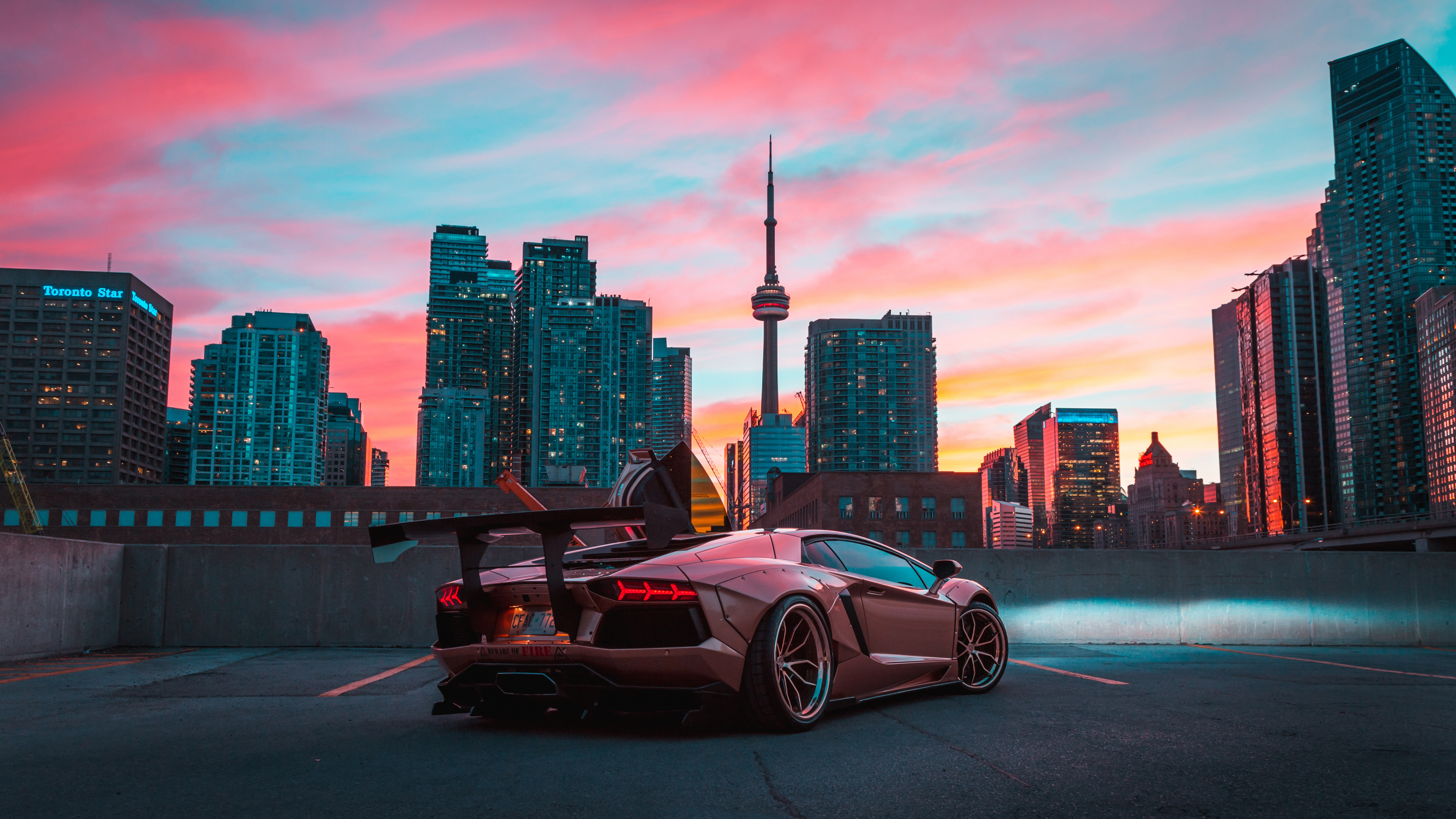 Lamborghini Aventador 4k РЅРµРѕРЅ