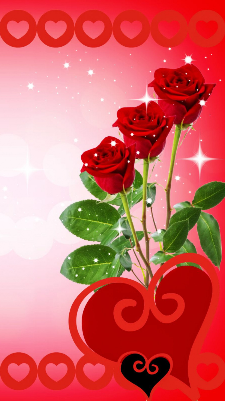 Красивые сердечки с розами
