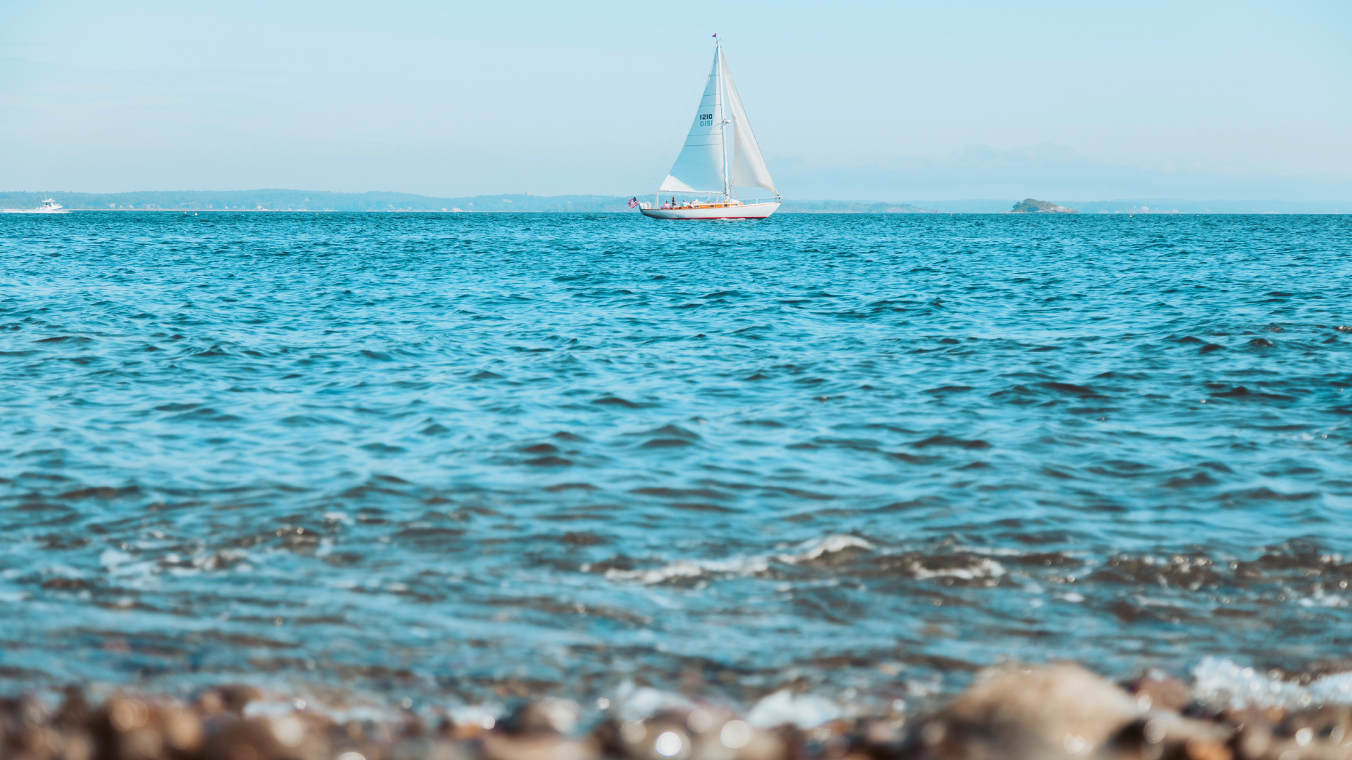 Море корабль берег