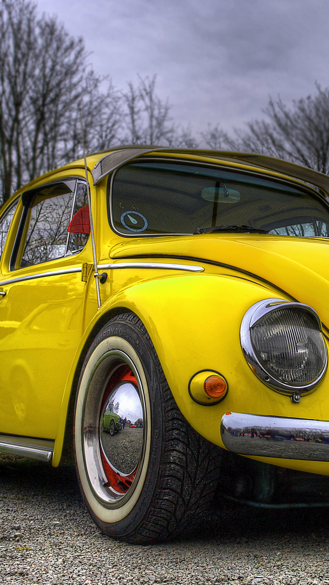 Retro Yellow Volkswagen Beetle