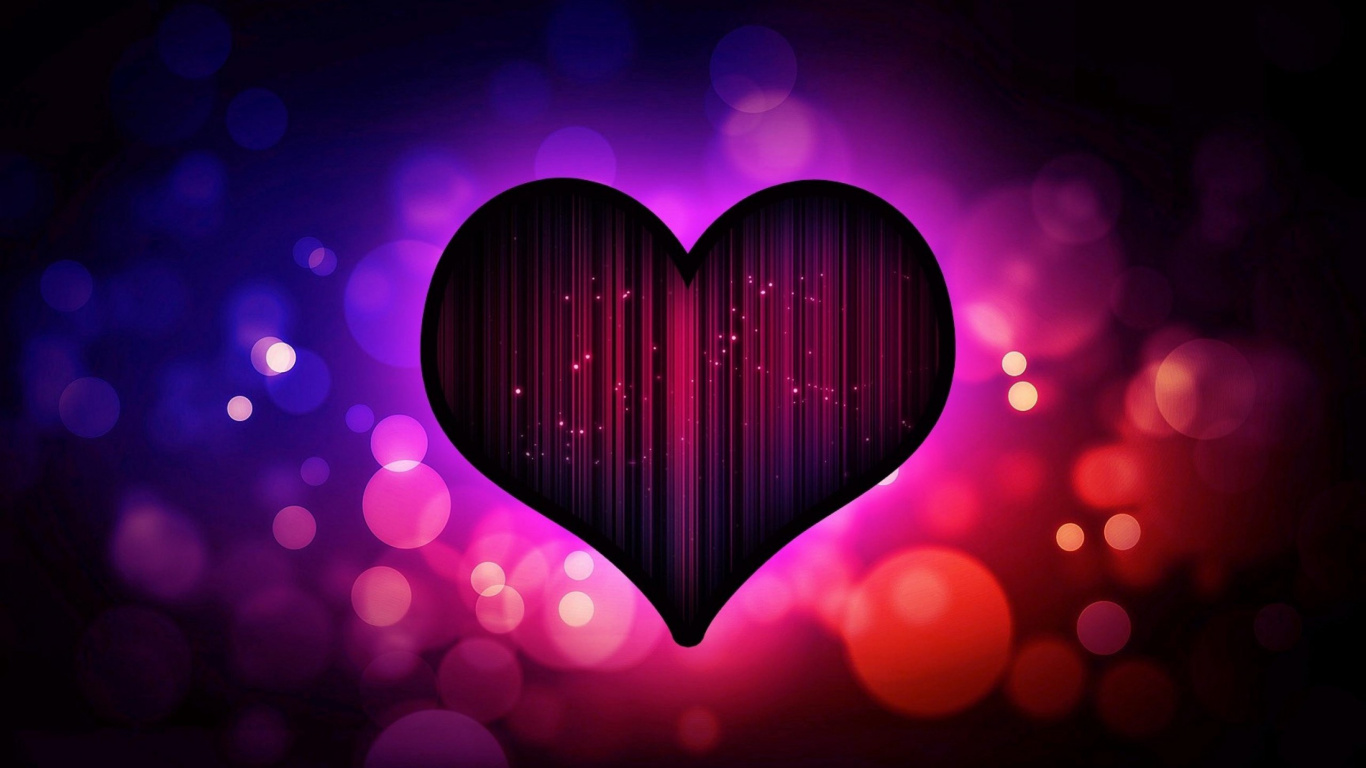 Обои 1366x768 сердце, роман, розовый, пурпур, любовь, HD ready картинка.