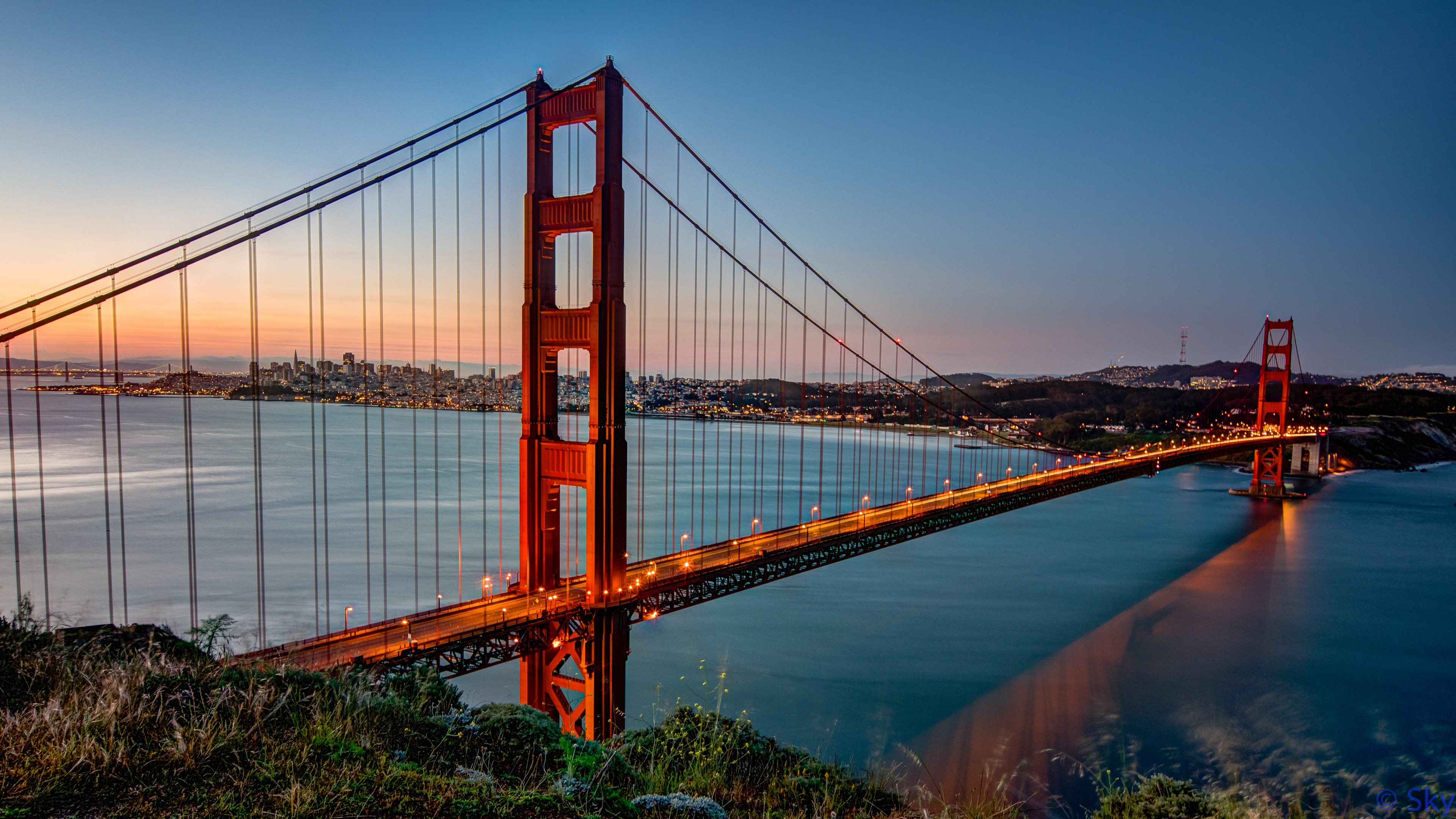 Обои 3840x2160 мост Golden Gate, мост, вантовый мост, extradosed мост, подв...
