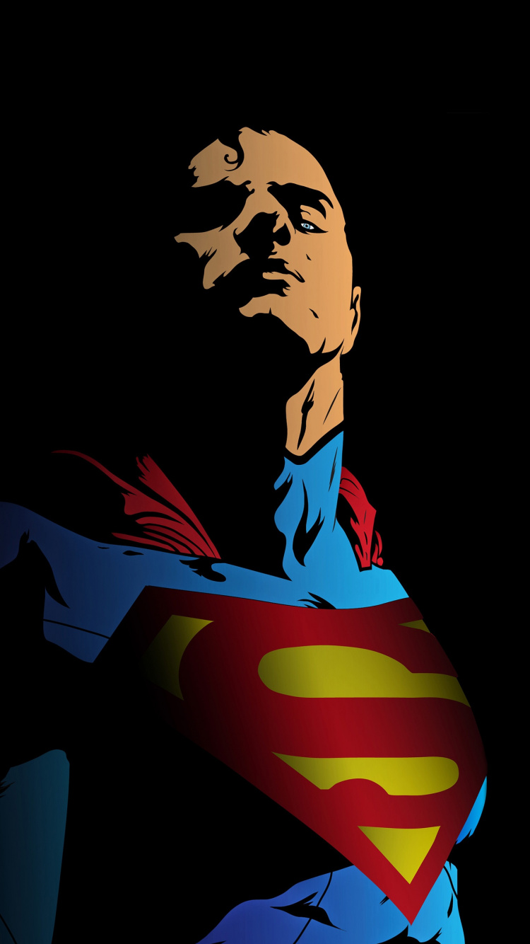 Обои Супермен, супергерой, арт, иллюстрация, графика для iPhone 6, 6S, 7, 8...