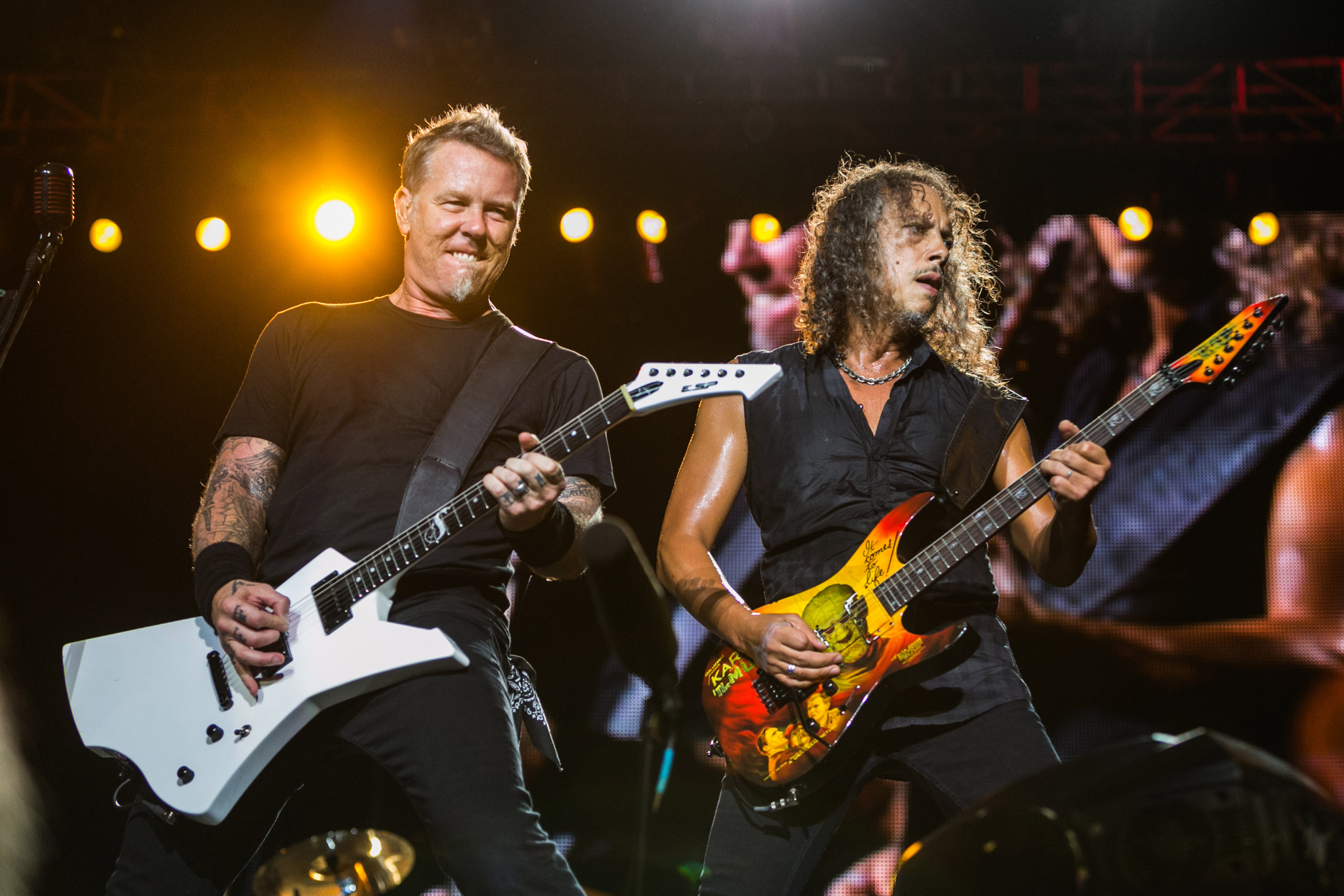 Обои Джеймс Хэтфилд, Metallica, тяжелый металл, рок, гитарист, фото, застав...