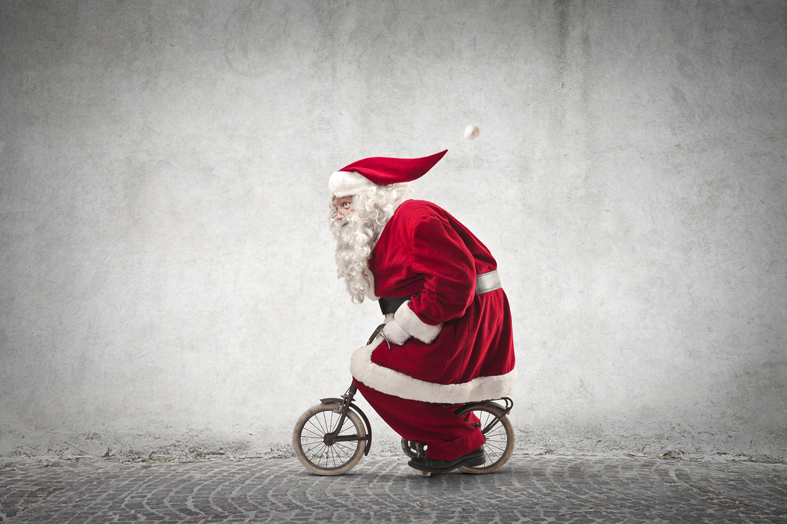 Обои Рождественский день, Санта-Клаус, красный цвет, Велоспорт, дата рожден...