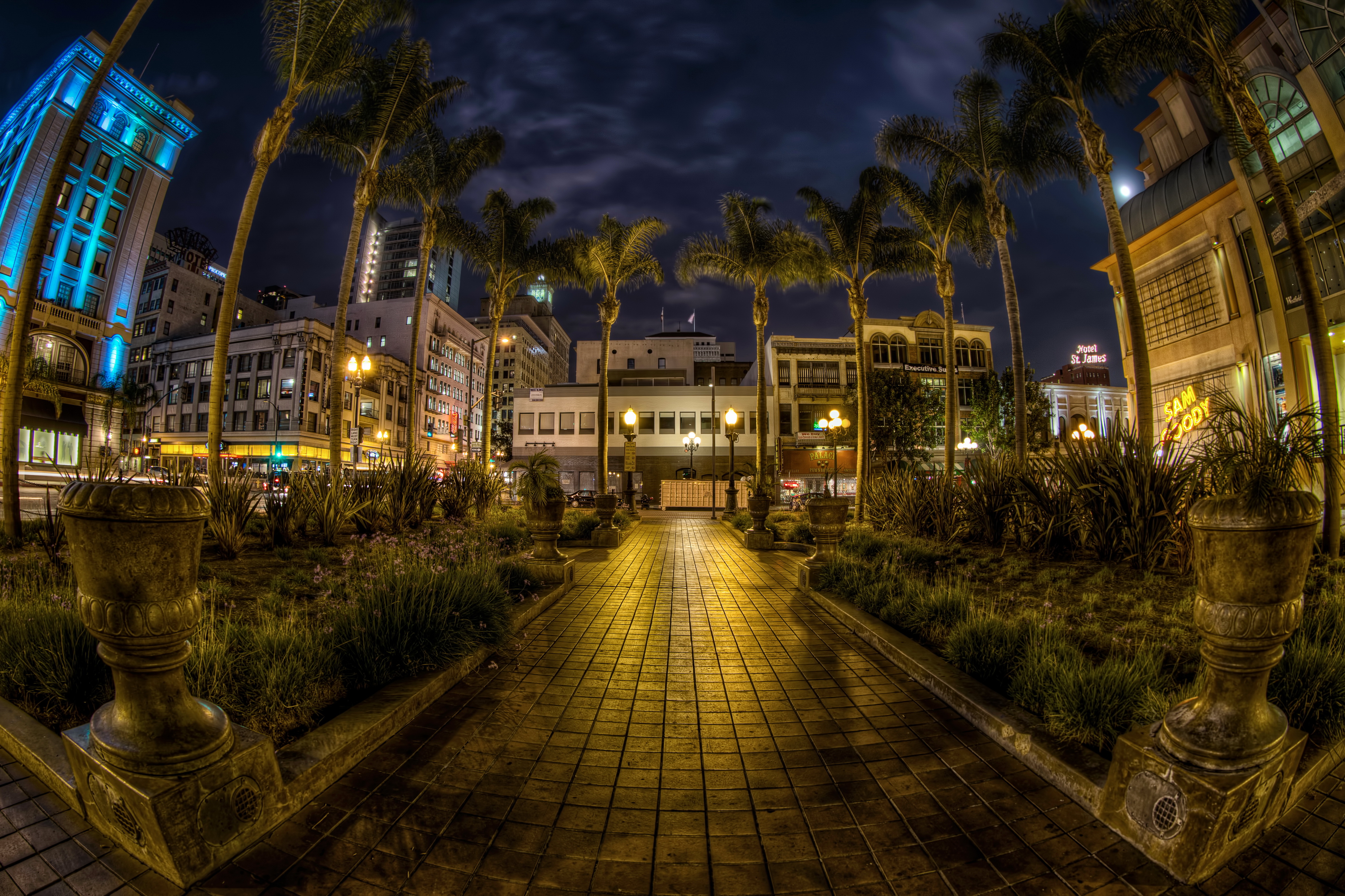 Hdr triluminos. Лос-Анджелес Калифорния Сан Диего. Пальмы Сан Диего. Ночной Сан-Диего (Калифорния).