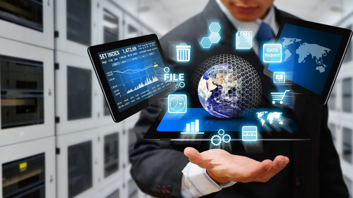 Обои Информационные технологии, вычислительная техника, технологии, марка, услуга в разрешении 1366x768