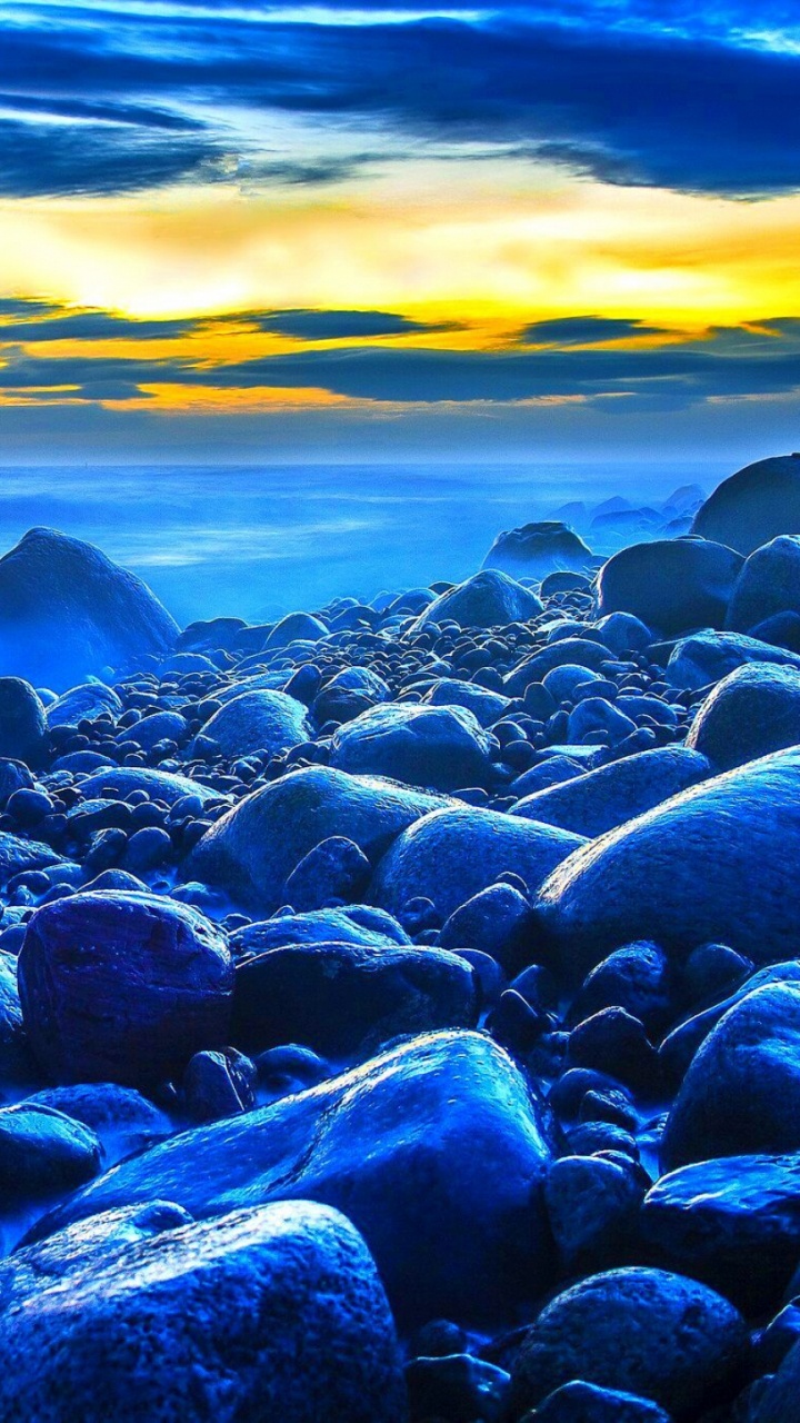 Обои море, пляж, закат, океан, вода в разрешении 720x1280