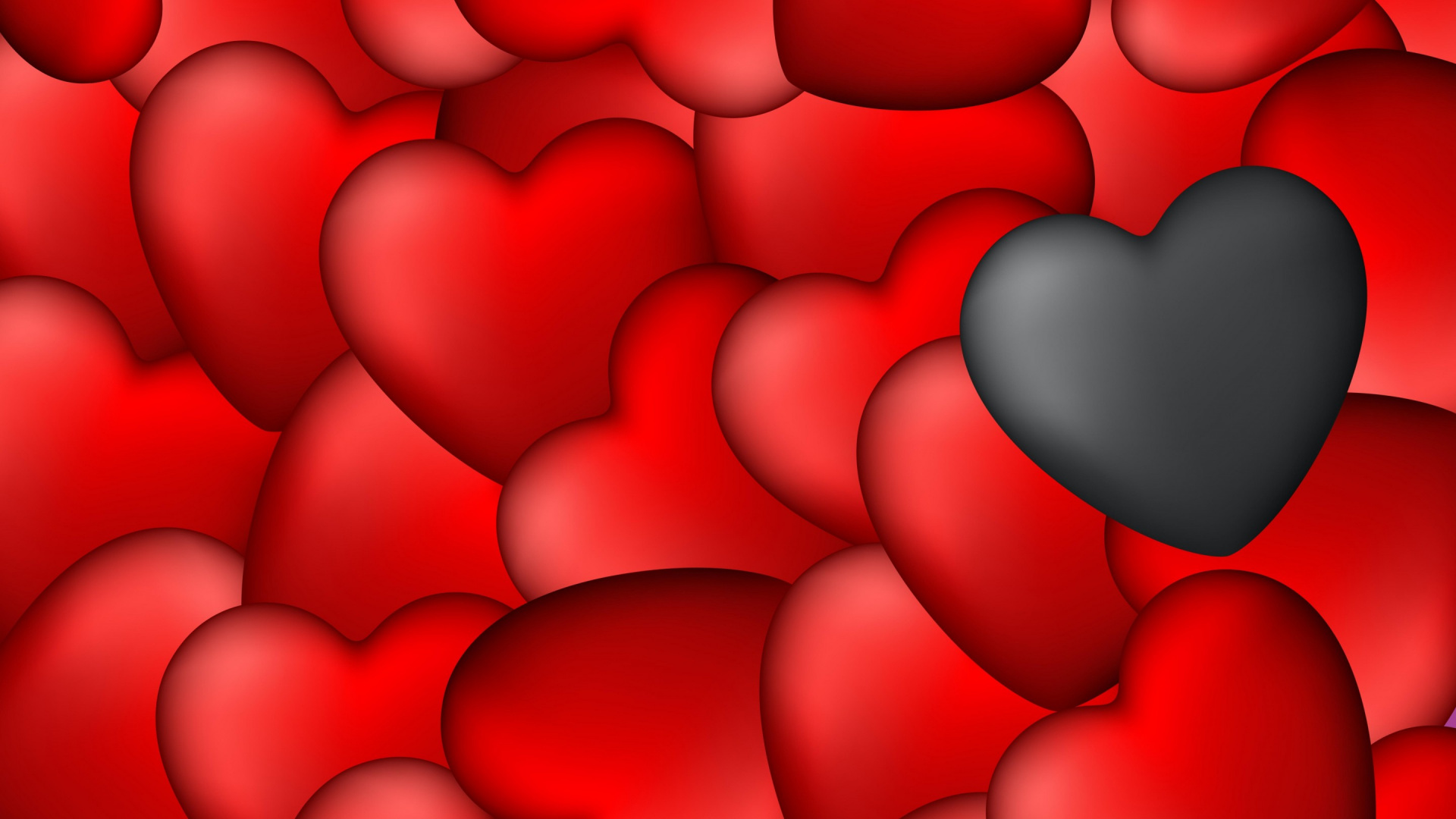 Обои сердце, красный цвет, День Святого Валентина, любовь, лепесток в разрешении 1920x1080