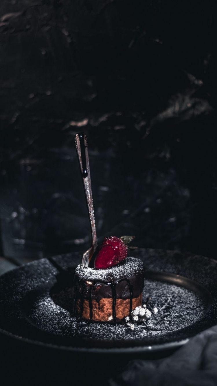 Обои Капкейк, темнота, кармин, сладость в разрешении 750x1334