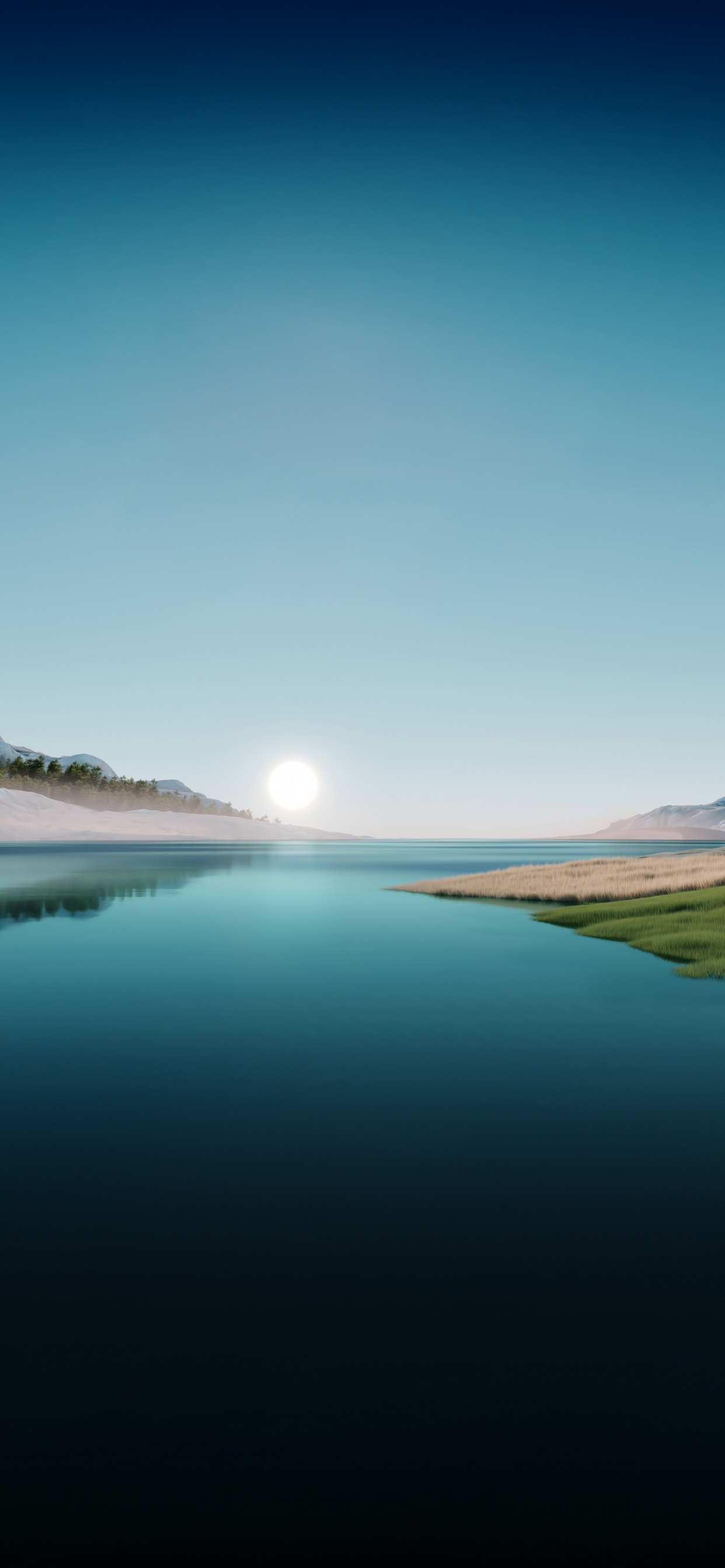 Обои вода, гидроресурсы, природный ландшафт, сумрак, озеро в разрешении 1242x2688