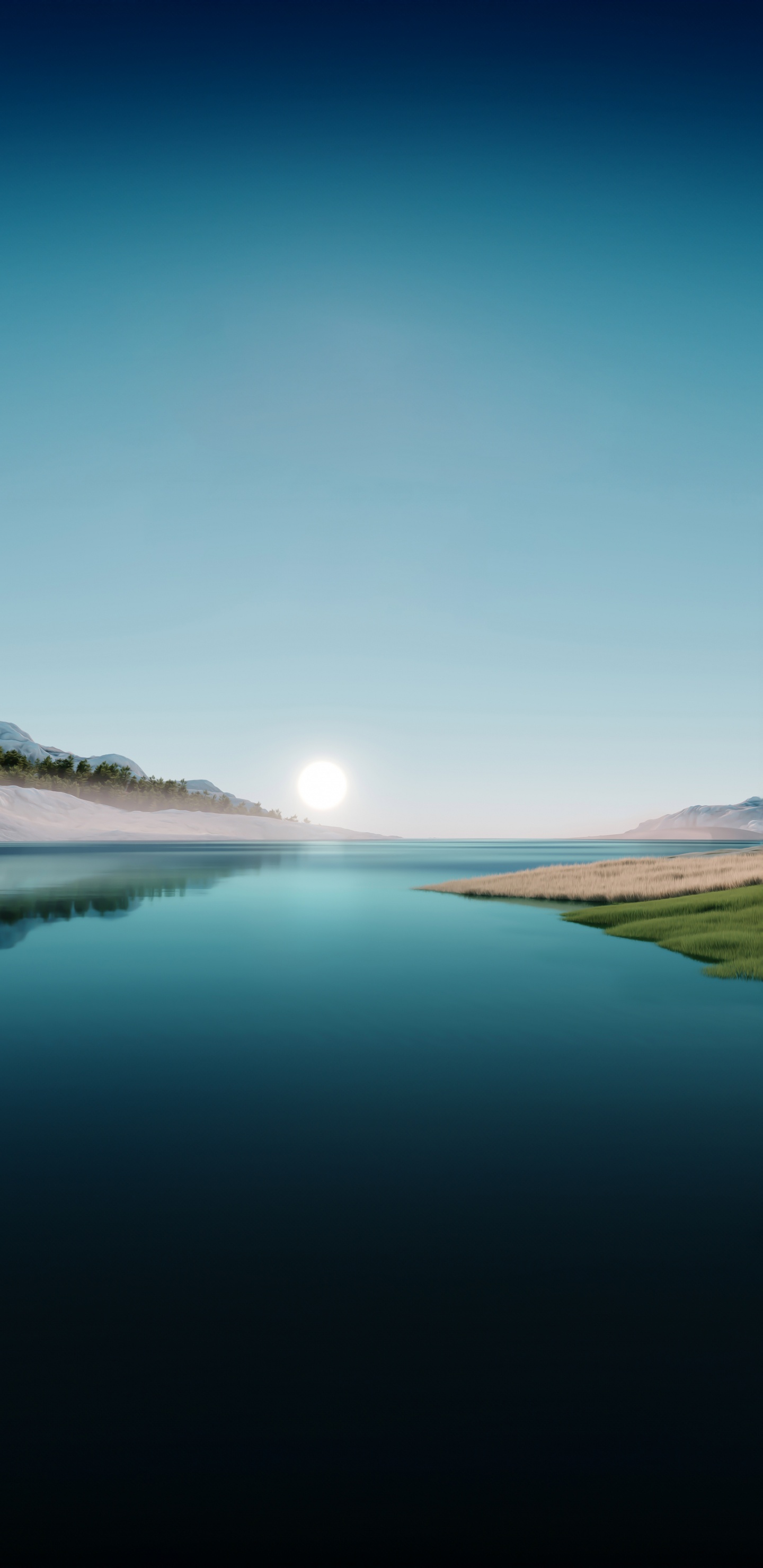 Обои вода, гидроресурсы, природный ландшафт, сумрак, озеро в разрешении 1440x2960