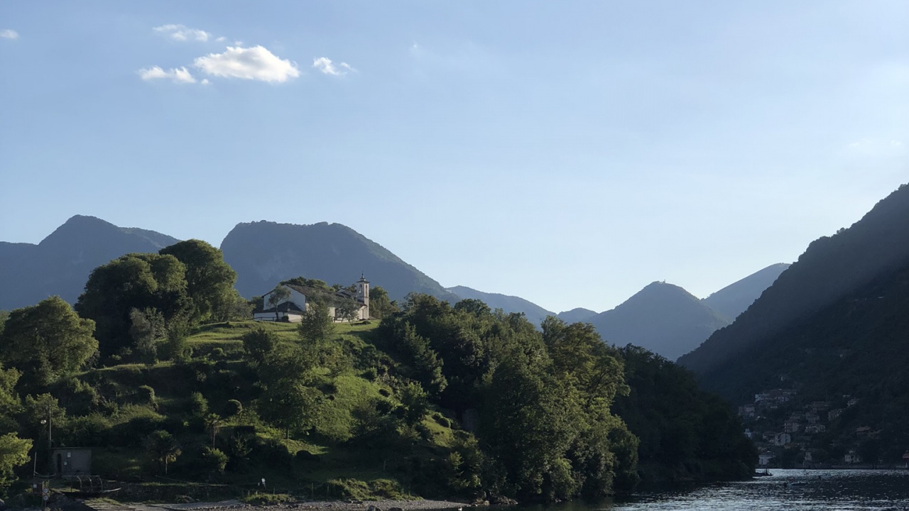 Обои Обермаубах, водоем, горный рельеф, природа, растительность в разрешении 1280x720