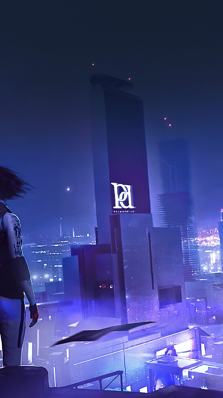 Обои mirrors edge catalyst, Миррорс Эдж, кости, игра-боевик, синий в разрешении 720x1280