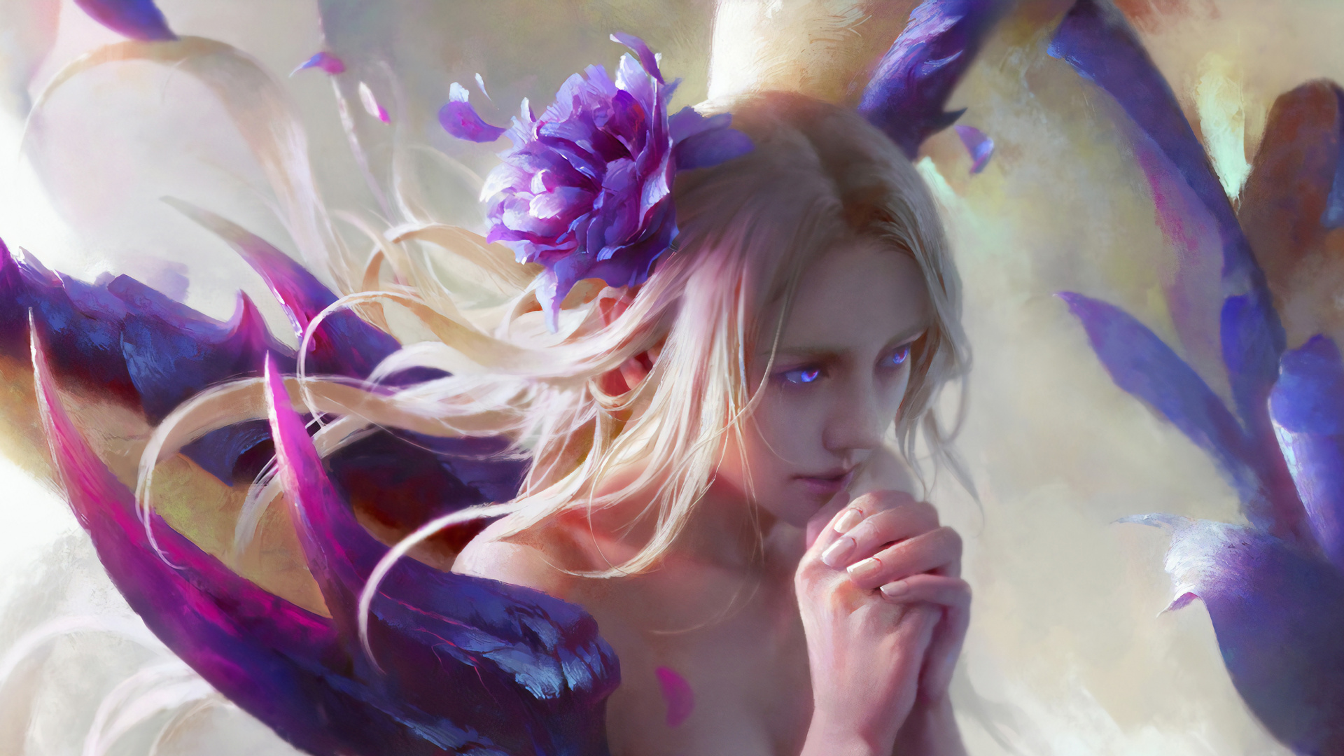 Обои иллюстрация, пурпур, Фиолетовый, лаванда, красота в разрешении 1920x1080