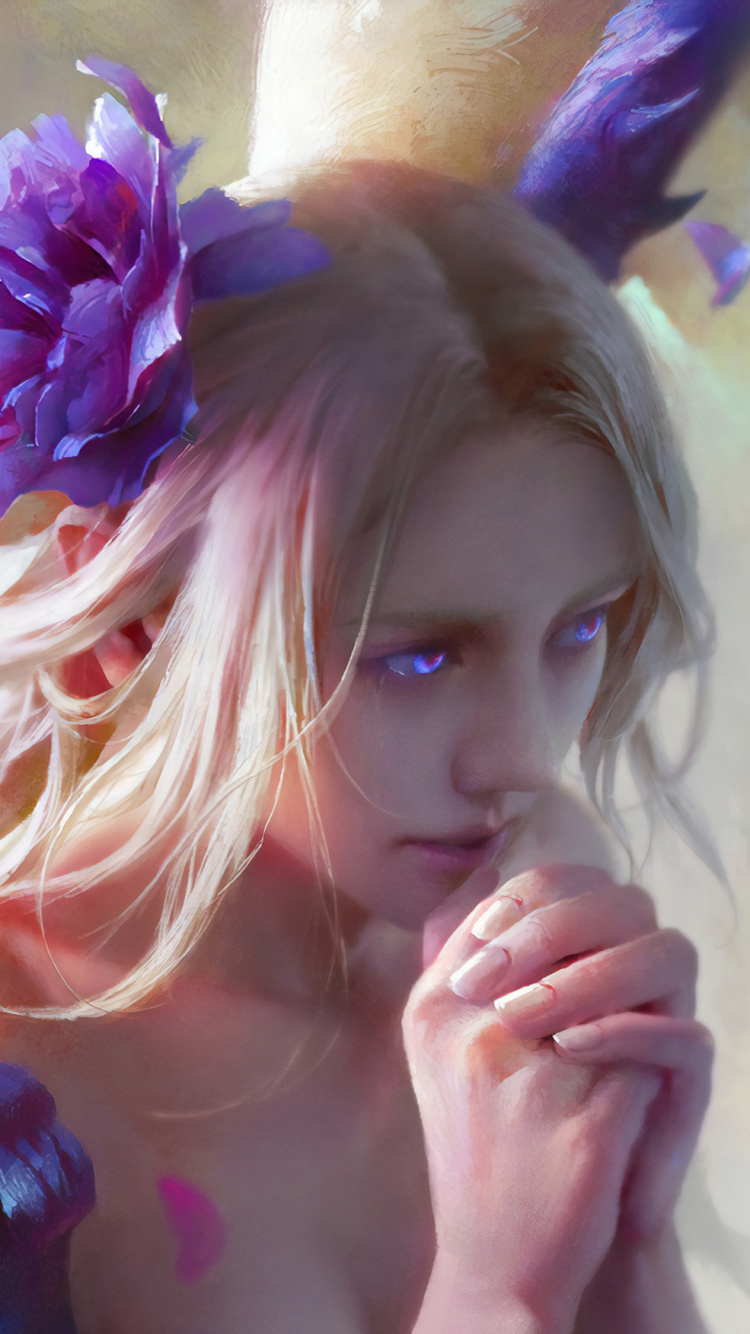 Обои иллюстрация, пурпур, Фиолетовый, лаванда, красота в разрешении 750x1334