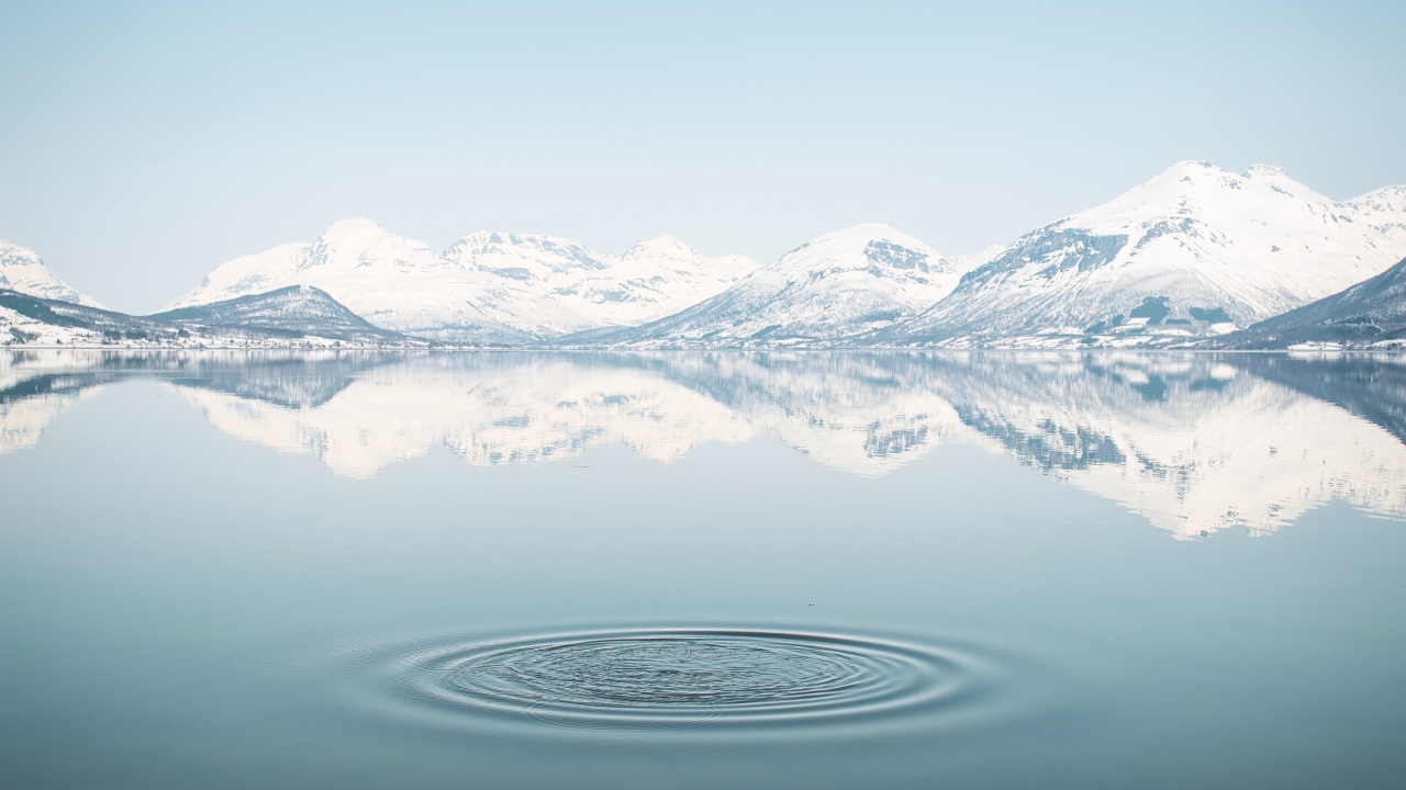 Обои горный рельеф, гора, горный хребет, нагорье, озеро в разрешении 1280x720