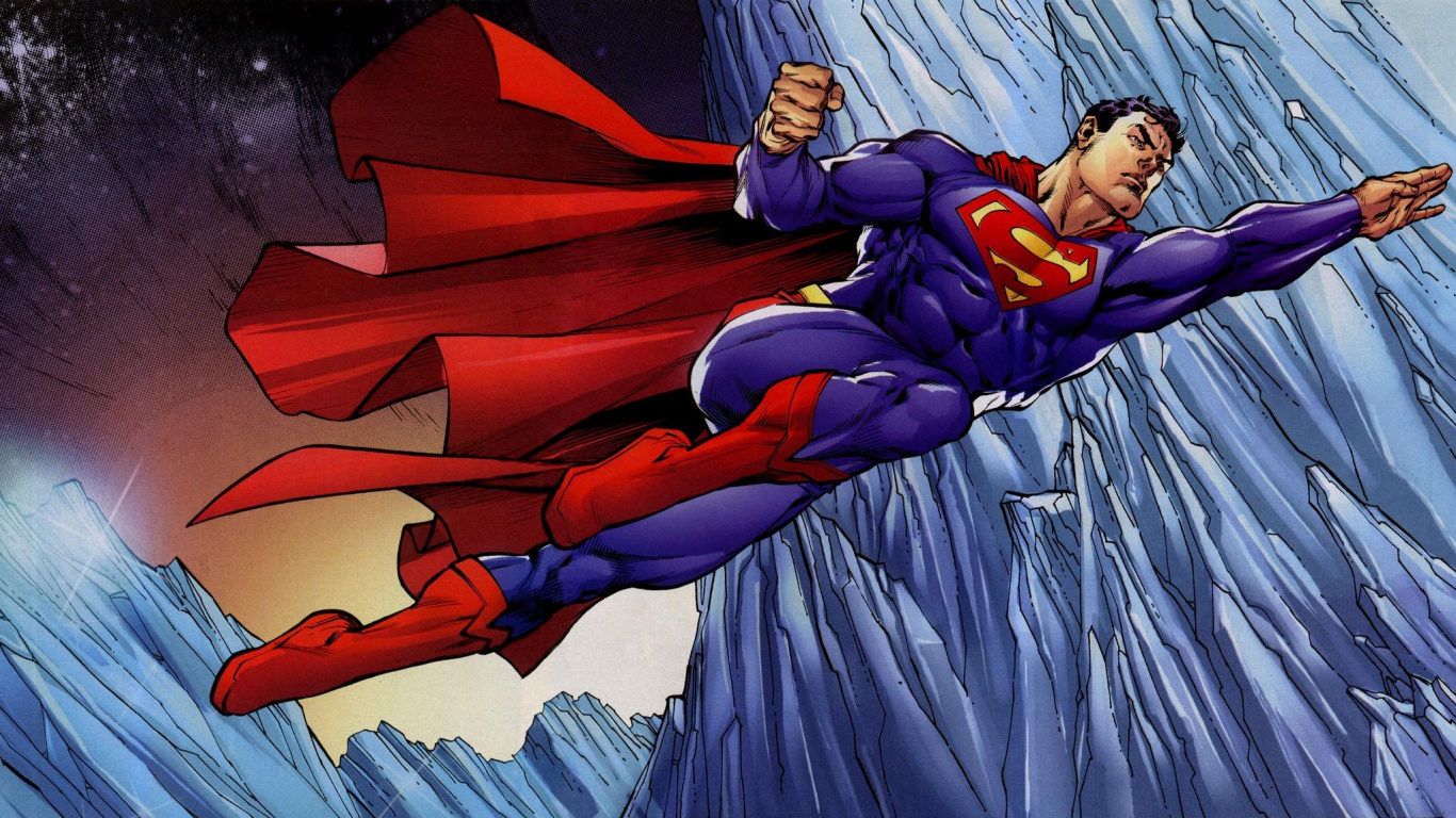 Обои Супермен, супергерой, мультфильм, фикция, Кларк Кент в разрешении 1366x768