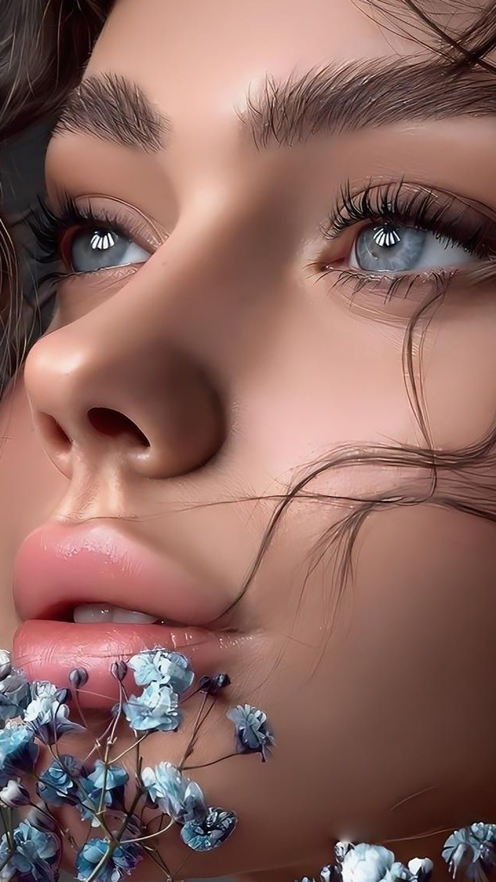 Обои красота, нос, щека, кожа, губа в разрешении 720x1280