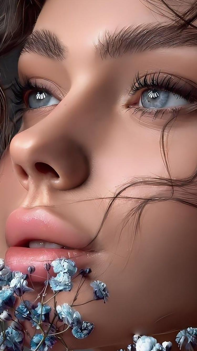 Обои красота, нос, щека, кожа, губа в разрешении 750x1334