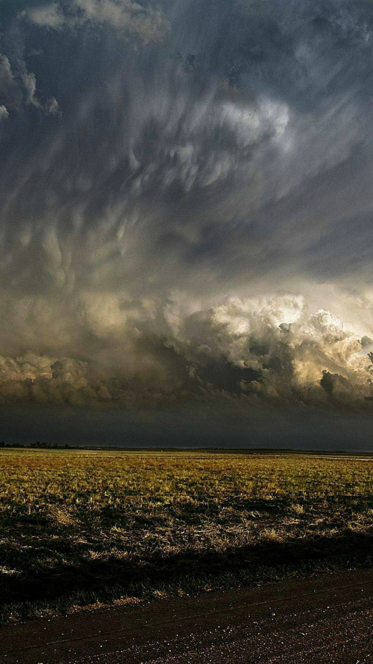 Обои буря, Гроза, облако, молния, дождь в разрешении 750x1334