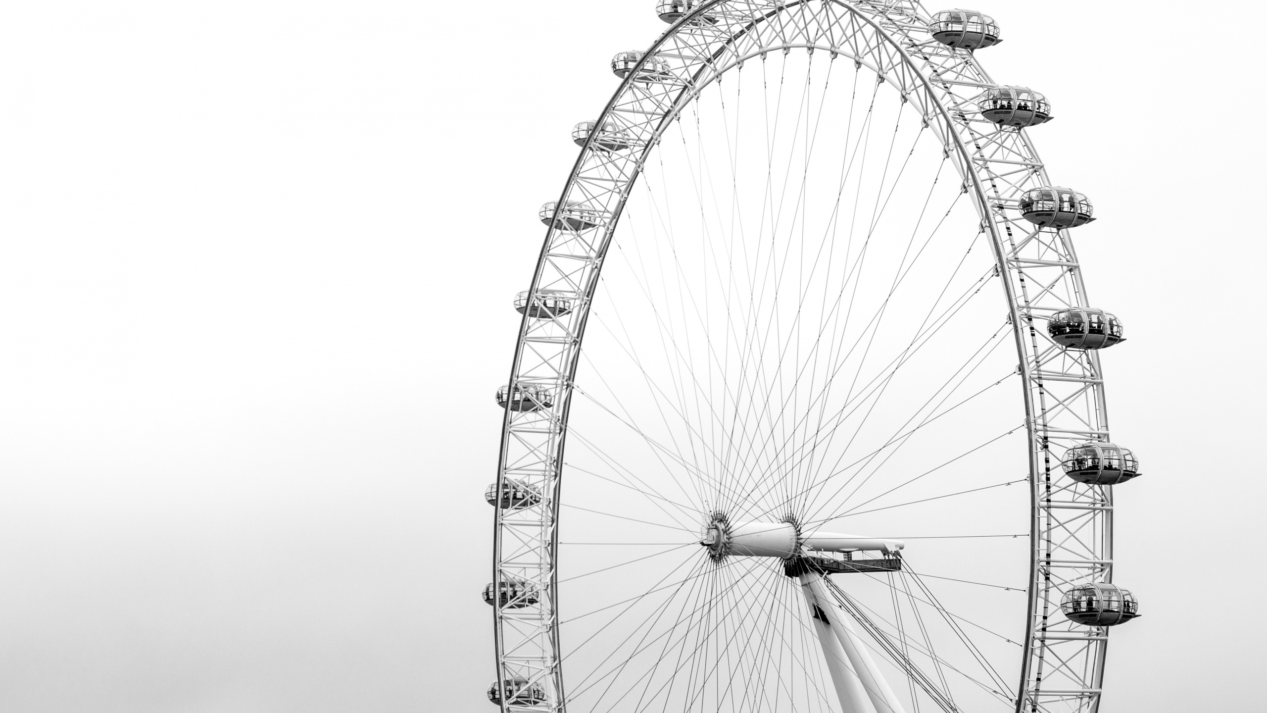 Обои колесо обозрения, лондонский глаз, река темза, Биг Бен, достопримечательность в разрешении 2560x1440