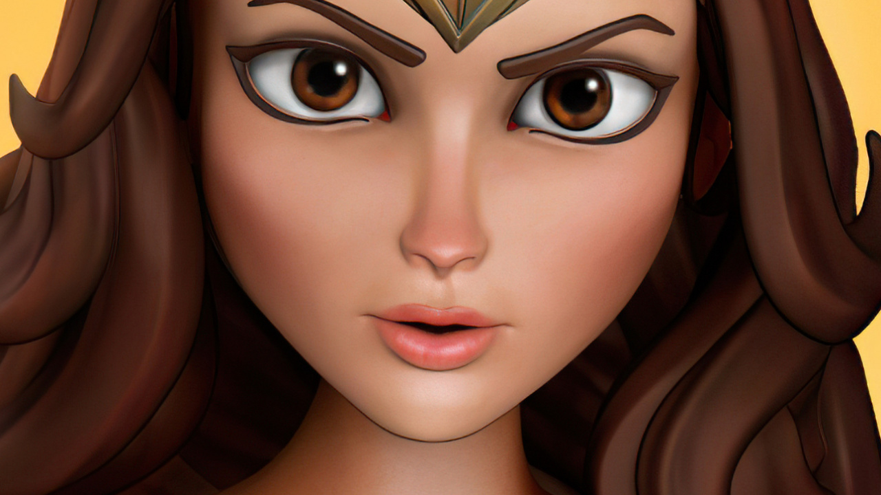 Обои чудоженщина, супергерой, Супермен, лоб, волосы в разрешении 1280x720