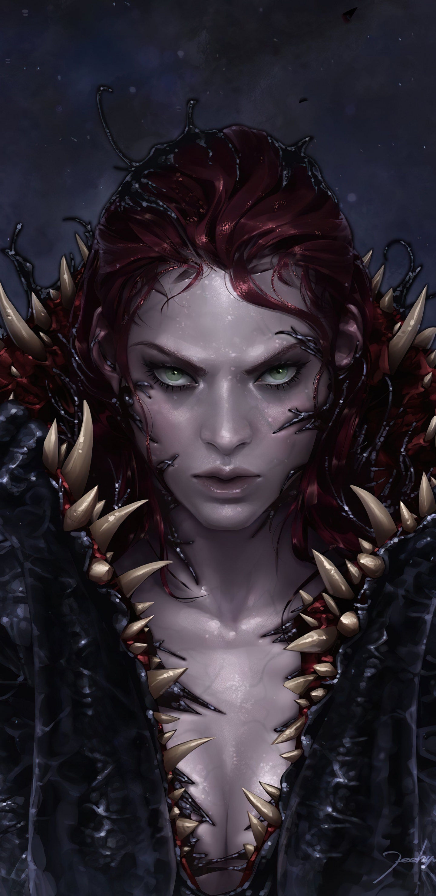 Обои вариант яда мэри джейн, Мэри Джейн Уотсон, Эдди Брок, Донни Кейтс, веном в разрешении 1440x2960