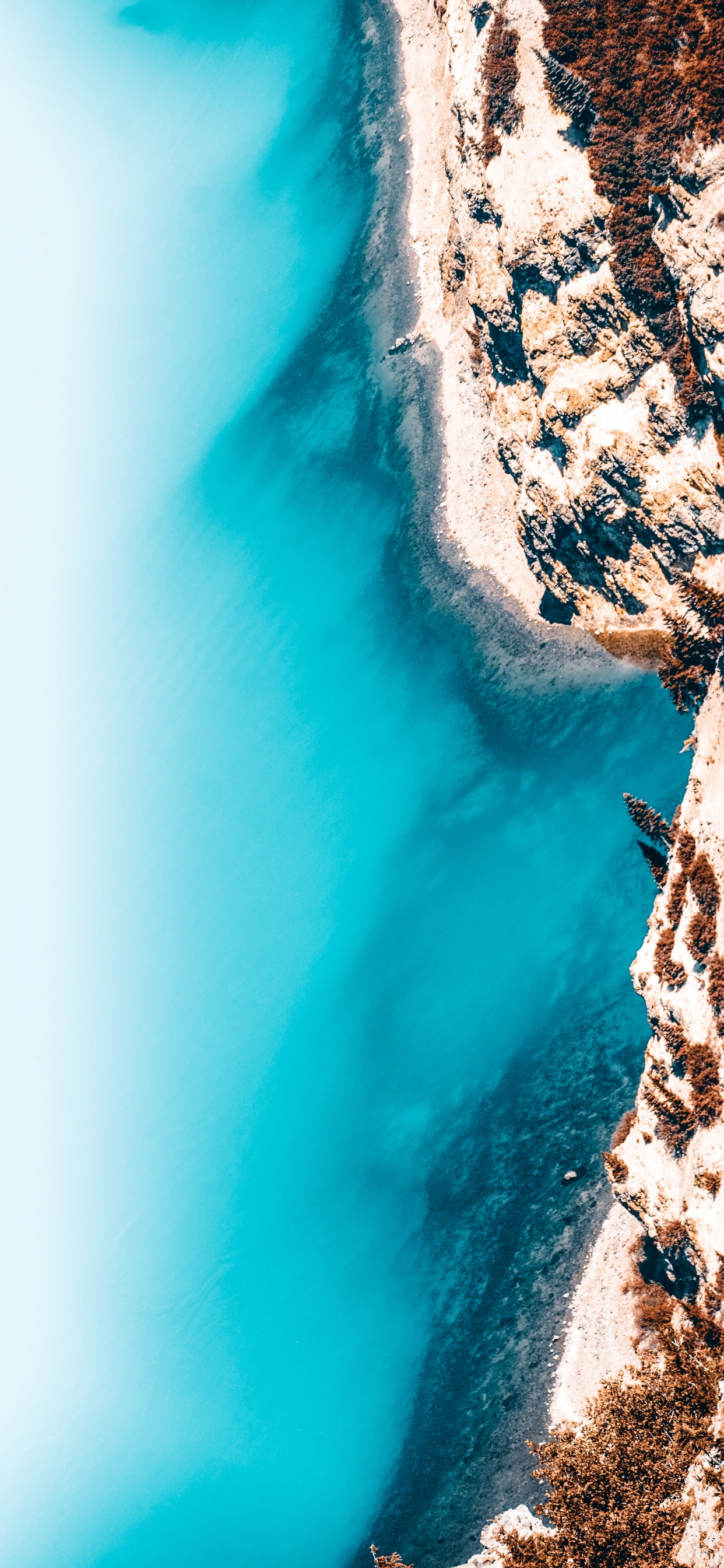 Обои вода, пейзаж, море, лазурный, водоток в разрешении 1242x2688