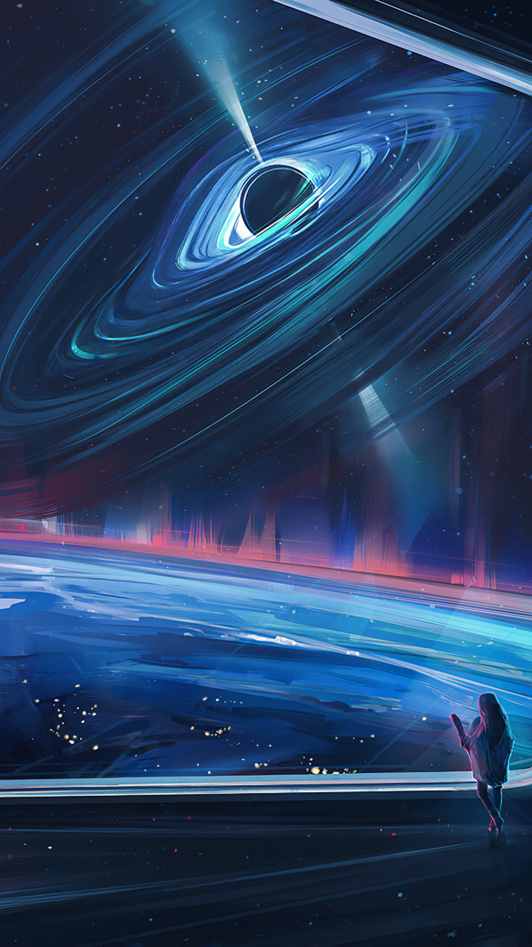 Обои арт, цифровое искусство, свет, космос, графика в разрешении 750x1334