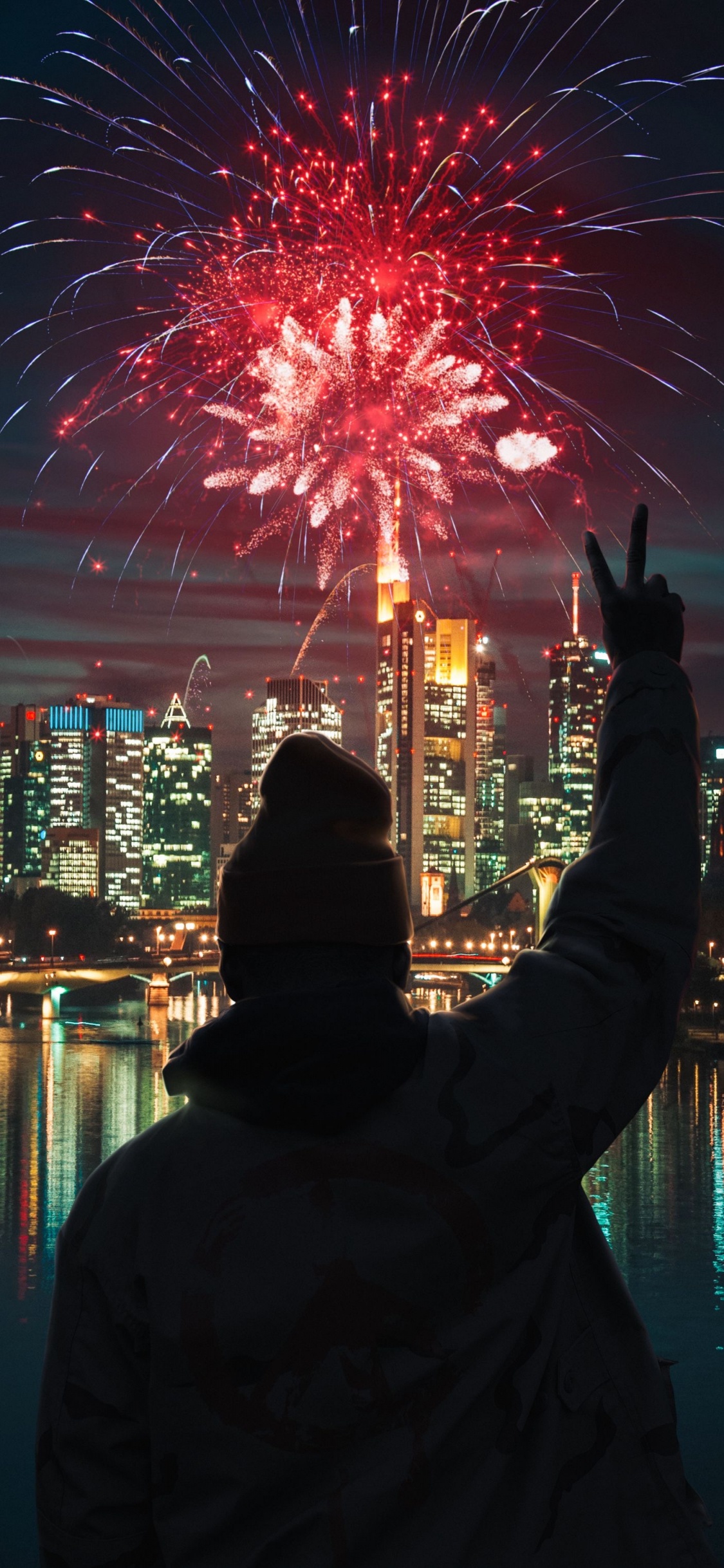 Обои Башня Коммерцбанка, Кэт Кэролайн, небоскреб, городской пейзаж, здание в разрешении 1125x2436