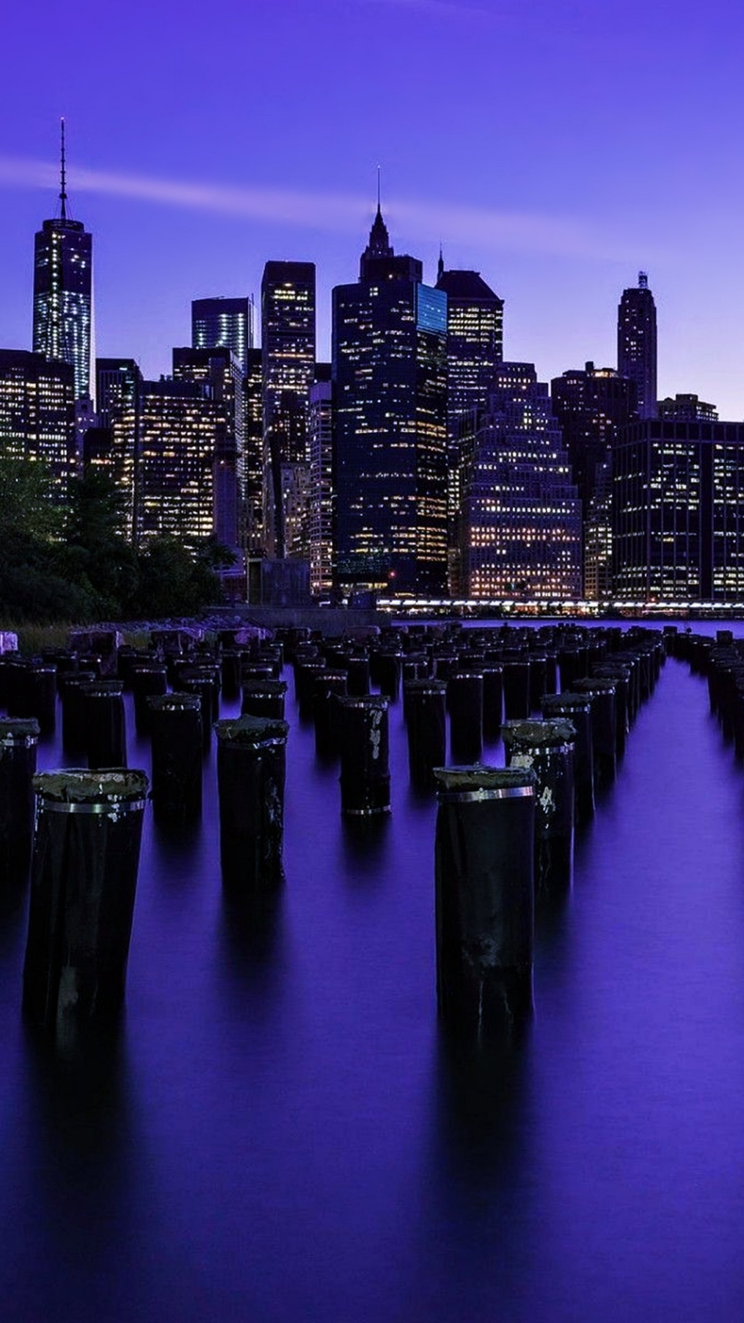 Обои НьюЙорк, городской пейзаж, город, отражение, линия горизонта в разрешении 1080x1920