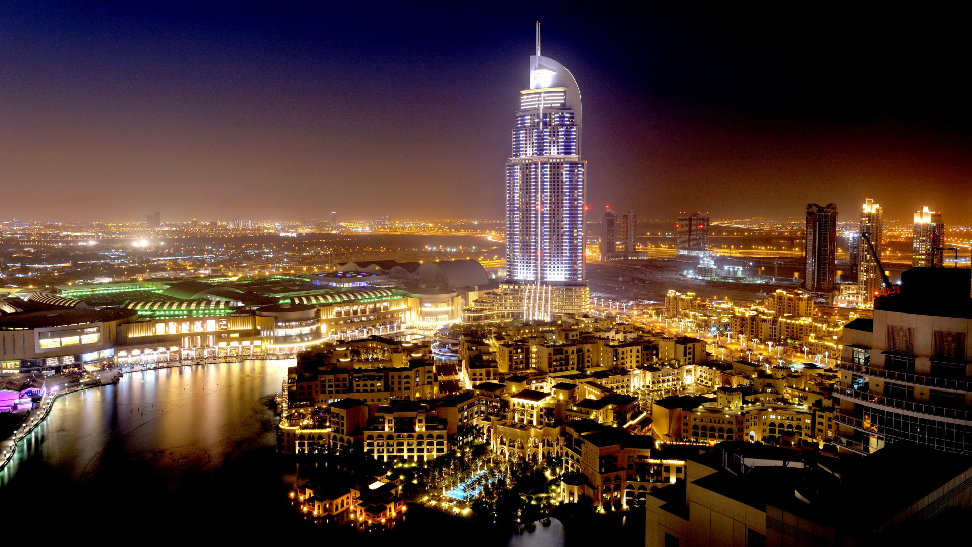 Обои Бурдж Халифа, Дубай Молл, пляж Джумейра, городской пейзаж, город в разрешении 1920x1080