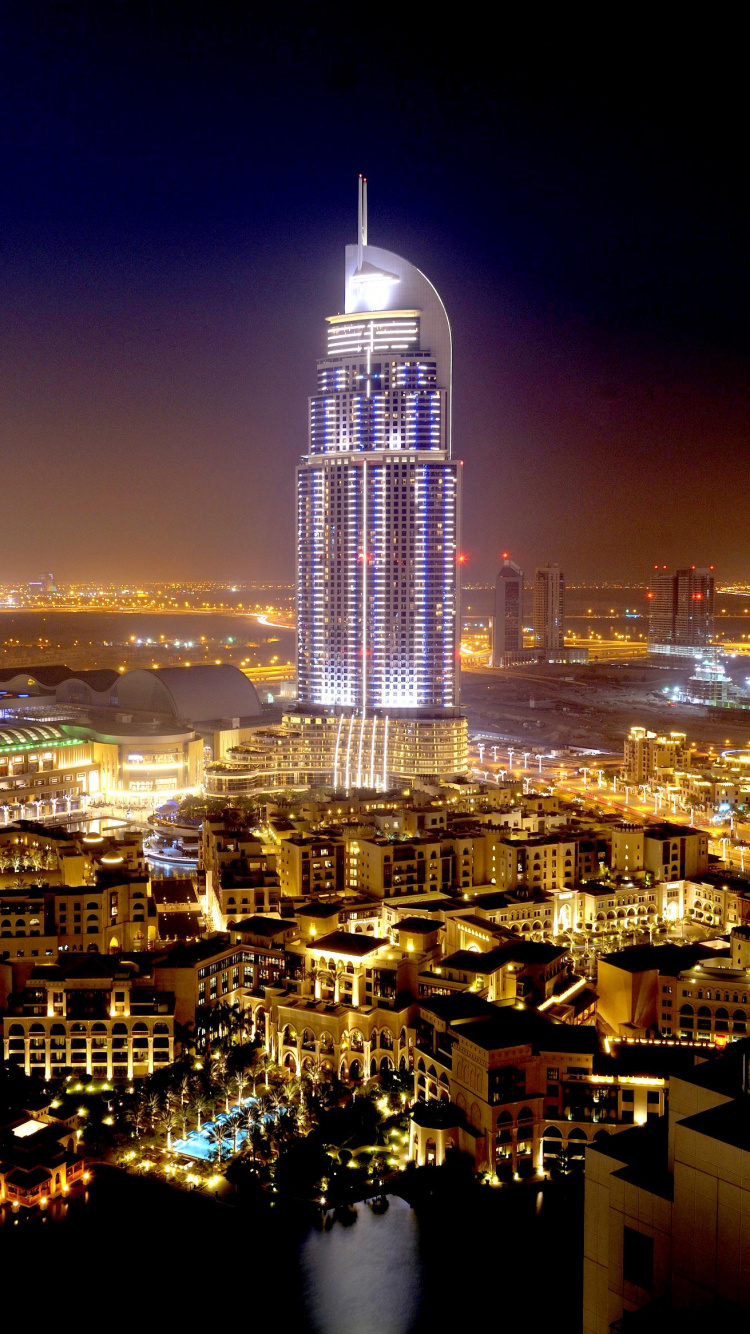 Обои Бурдж Халифа, Дубай Молл, пляж Джумейра, городской пейзаж, город в разрешении 750x1334