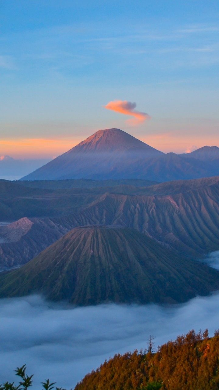 Обои Гора Бромо, Семеру, вулкан, гора, стратовулкан в разрешении 720x1280