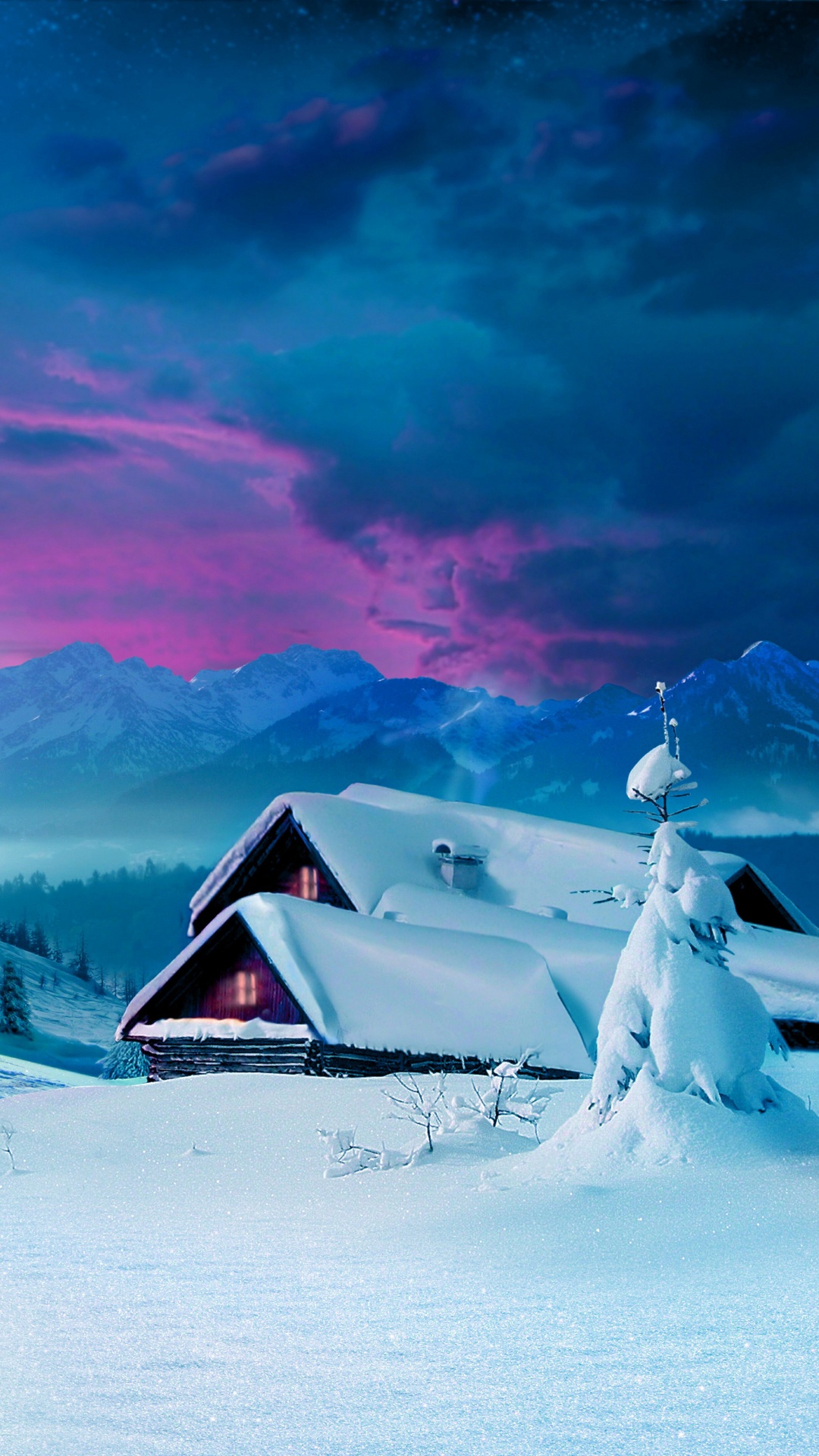 Обои снег, зима, природа, гора, замораживание в разрешении 1080x1920