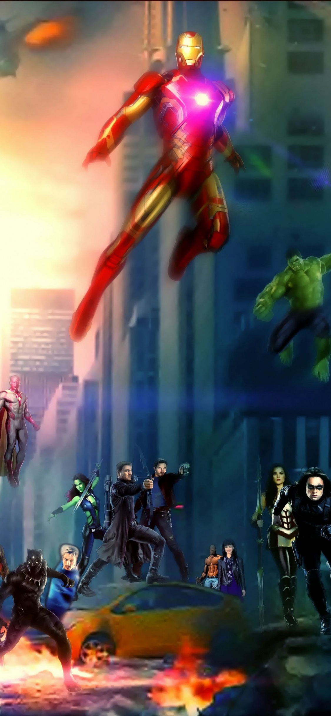 Обои marvel, компьютерная игра, игры, фильм, темнота в разрешении 1125x2436