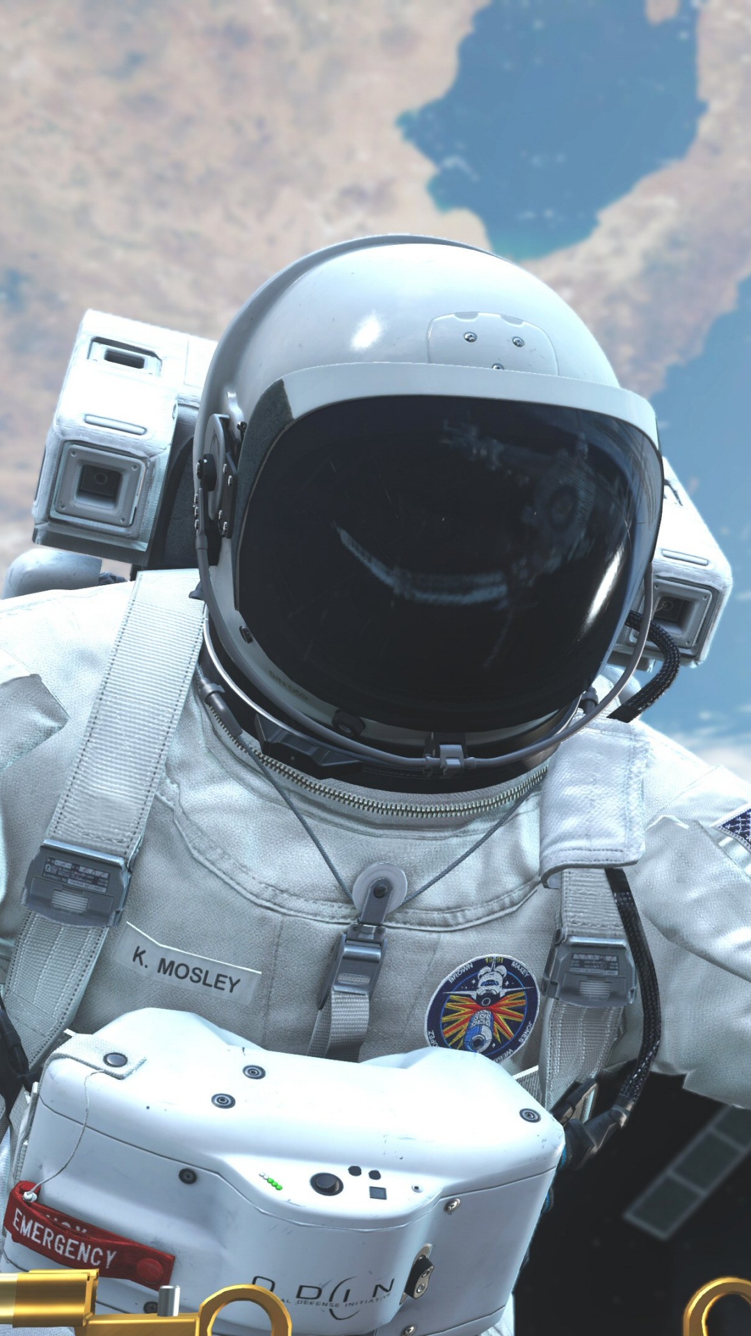 Обои call of duty ghosts, астронавт, космос, шлем, зов обязанность призрак пространства в разрешении 1080x1920