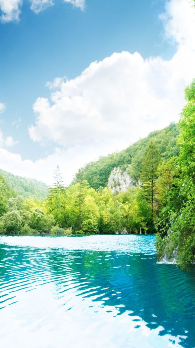 Обои гидроресурсы, водоем, водопад, природа, вода в разрешении 750x1334