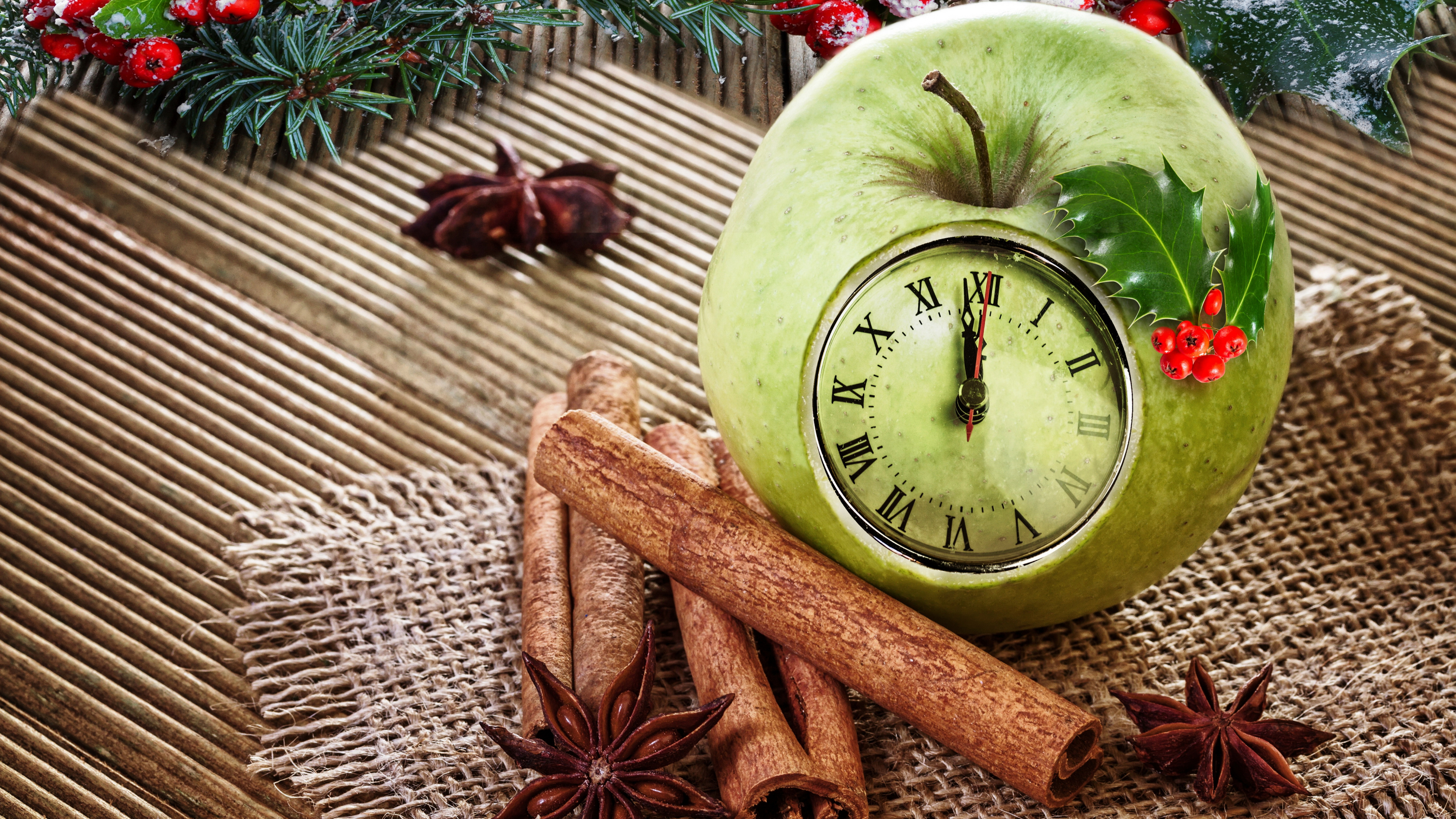 Обои Рождественский день, Новый год, праздник, канун Нового года, рождественский орнамент в разрешении 3840x2160