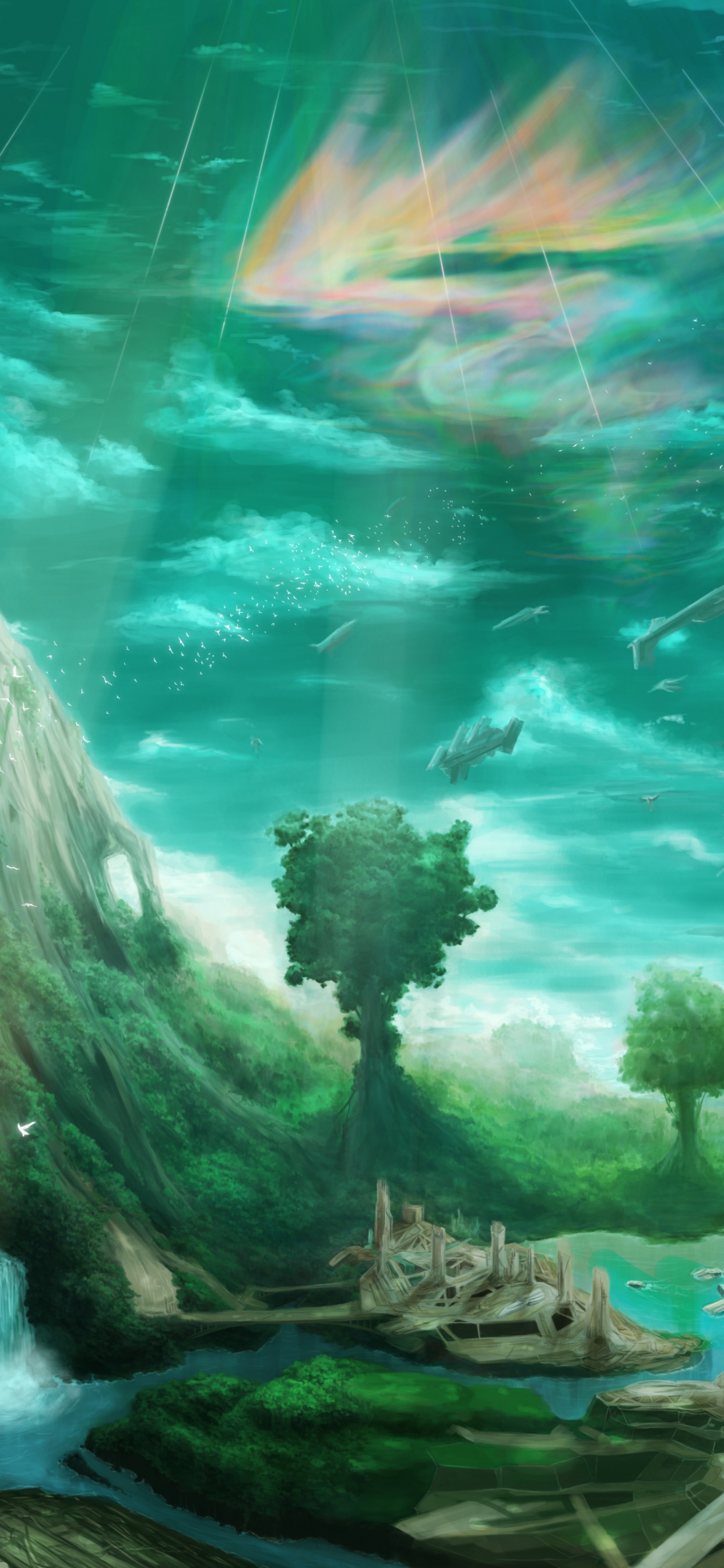 Обои природа, вода, водоток, биом, подземные воды в разрешении 1242x2688