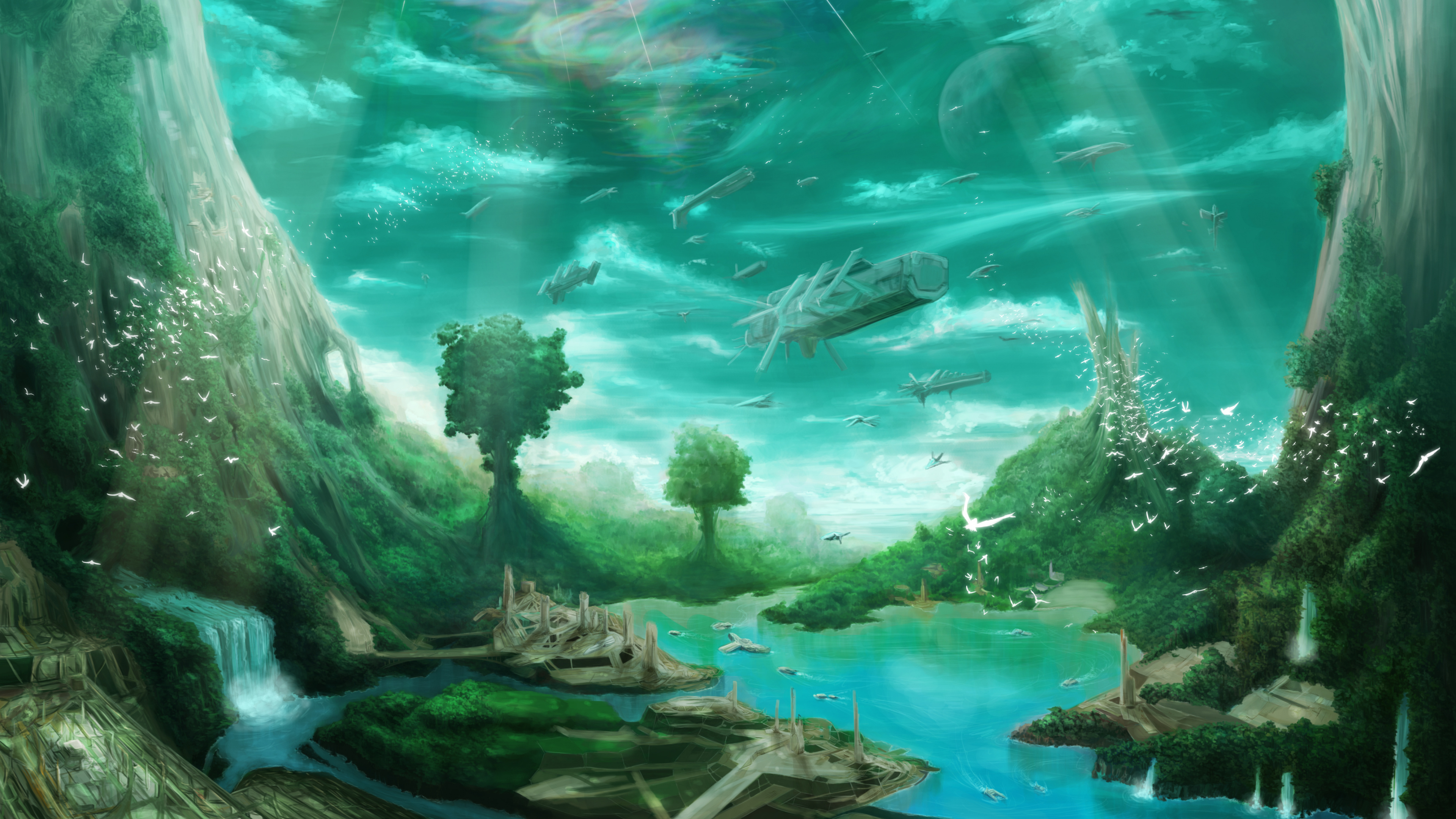 Обои природа, вода, водоток, биом, подземные воды в разрешении 3840x2160