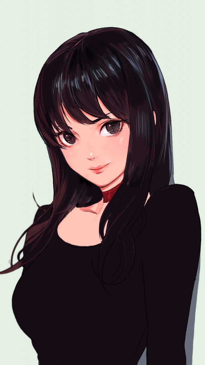 Обои аниме, арт, волосы, лицо, прическа в разрешении 720x1280