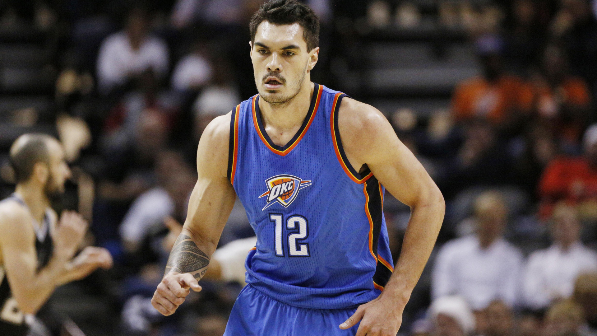 Обои ОклахомаСити Тандер, Стивен Адамс, NBA, Баскетбол, занятие спортом в разрешении 1920x1080