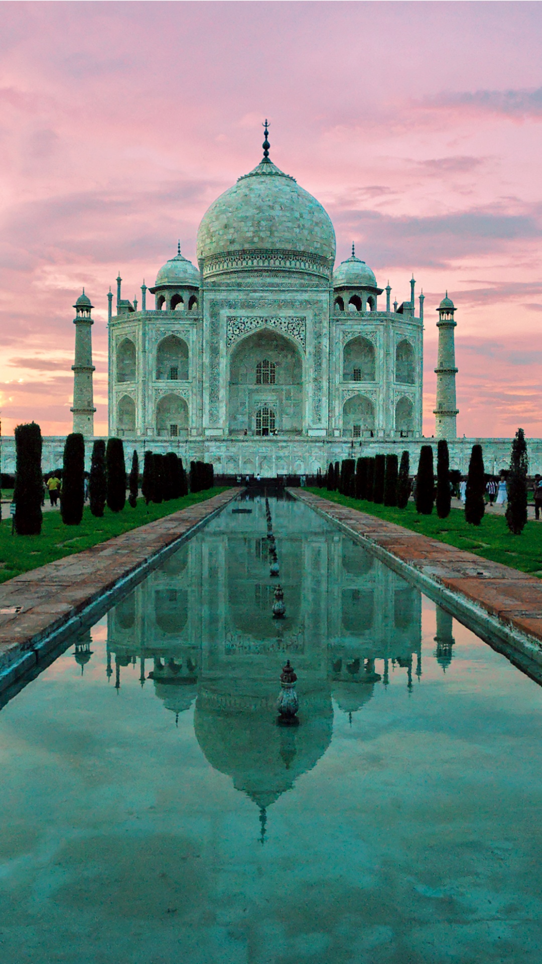 Обои Тадж-Махал, памятник, достопримечательность, ориентир, отражение в разрешении 1080x1920