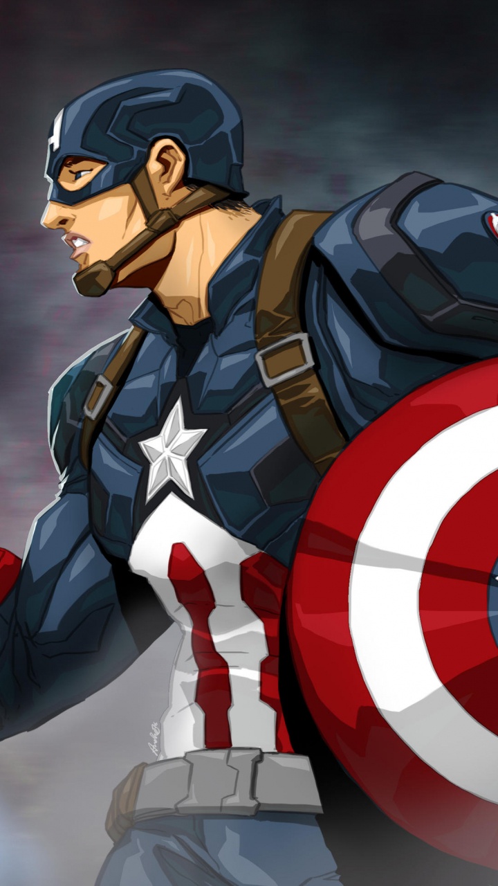 Обои Капитан Америка, Железный человек, цифровое искусство, супергерой, арт в разрешении 720x1280