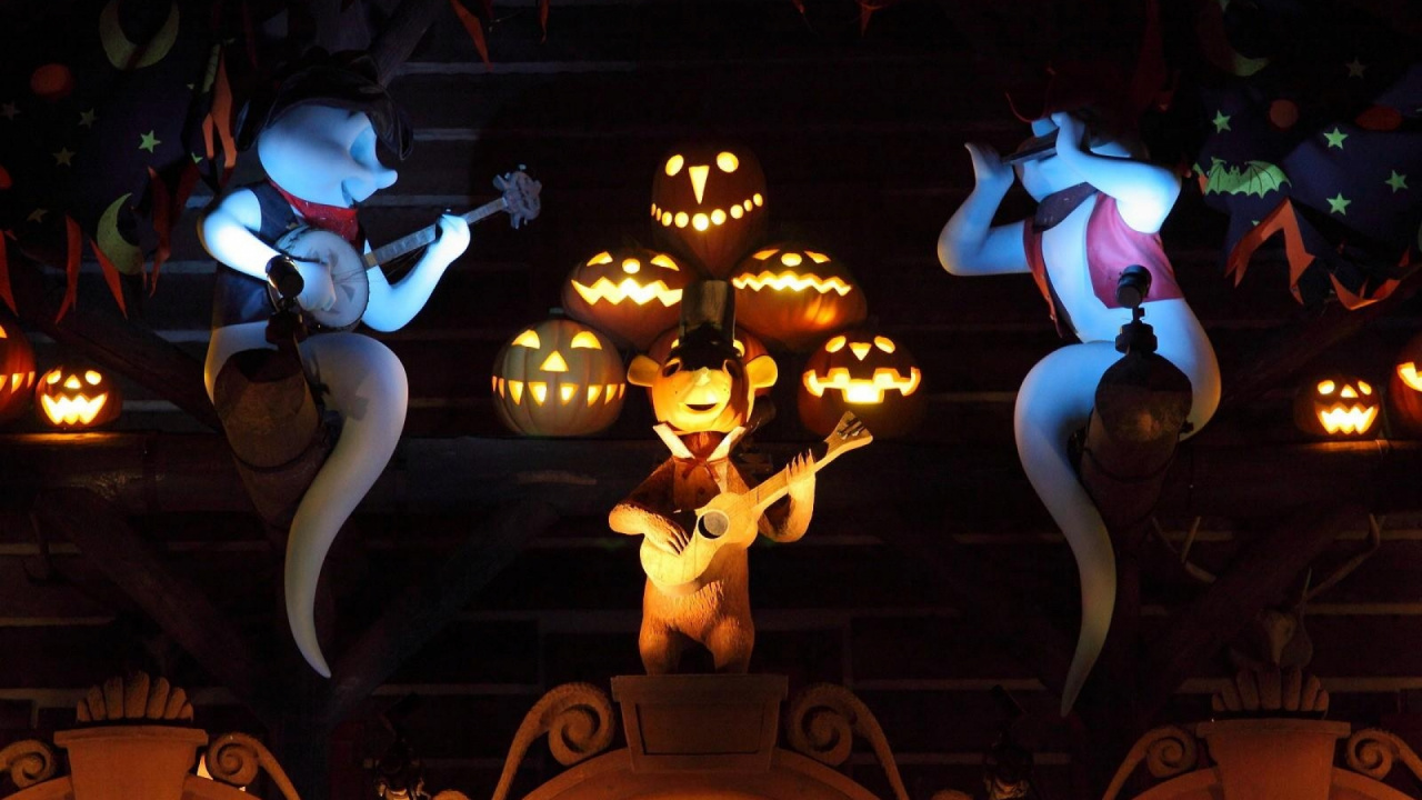 Обои освещение, ночь, анимация, отдых, Хэллоуин в разрешении 1280x720
