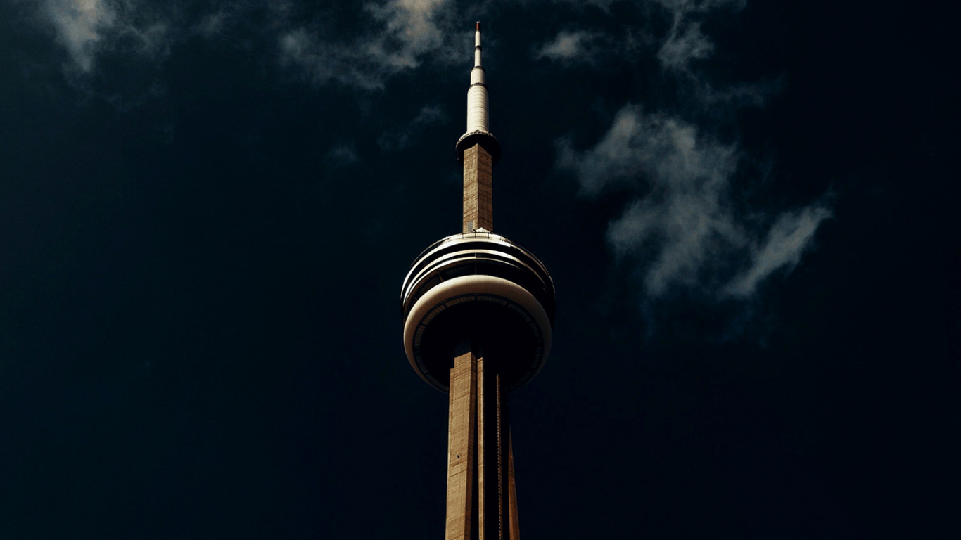 Обои облако, небоскреб, здание, вышка, флерон в разрешении 1366x768