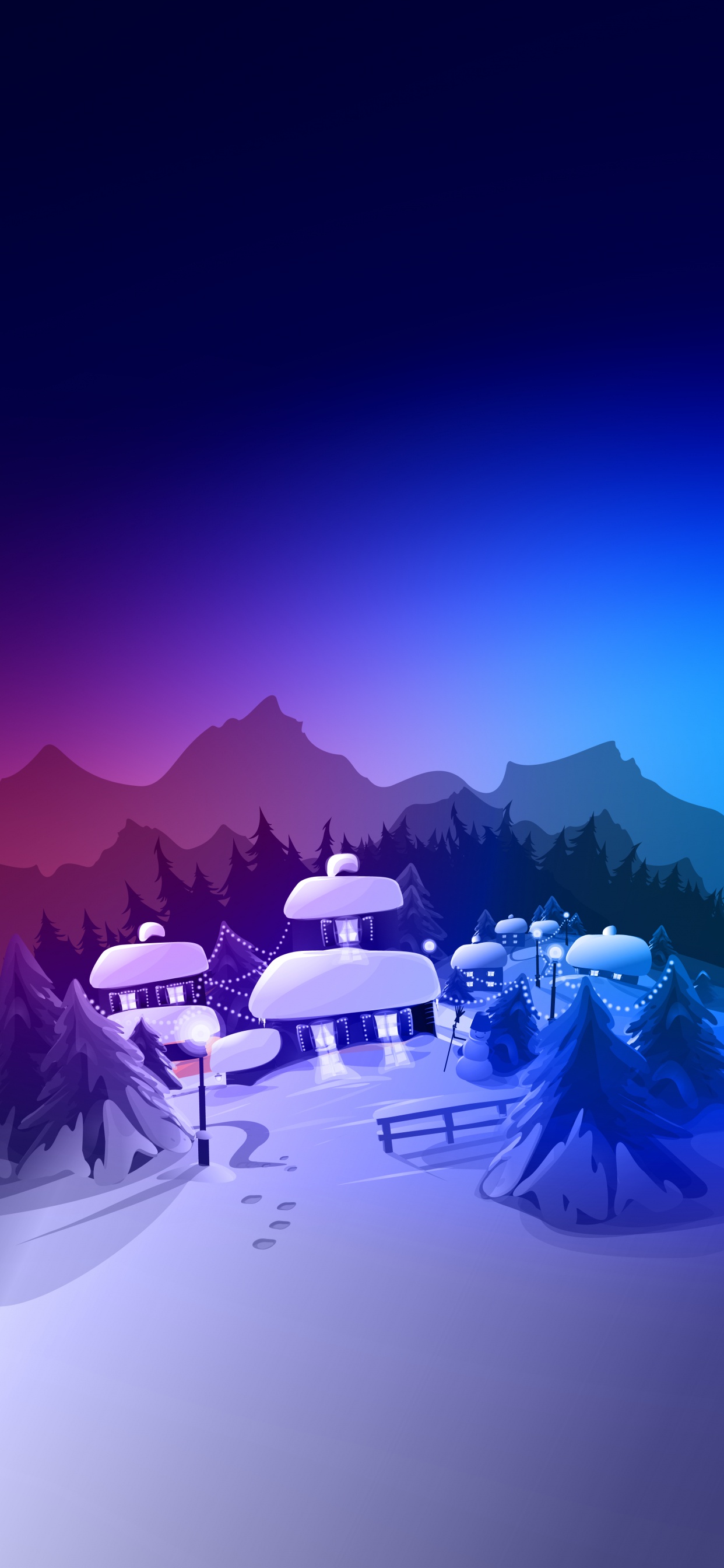 Обои природа, постер, Рождество, иллюстрация, дизайн в разрешении 1242x2688